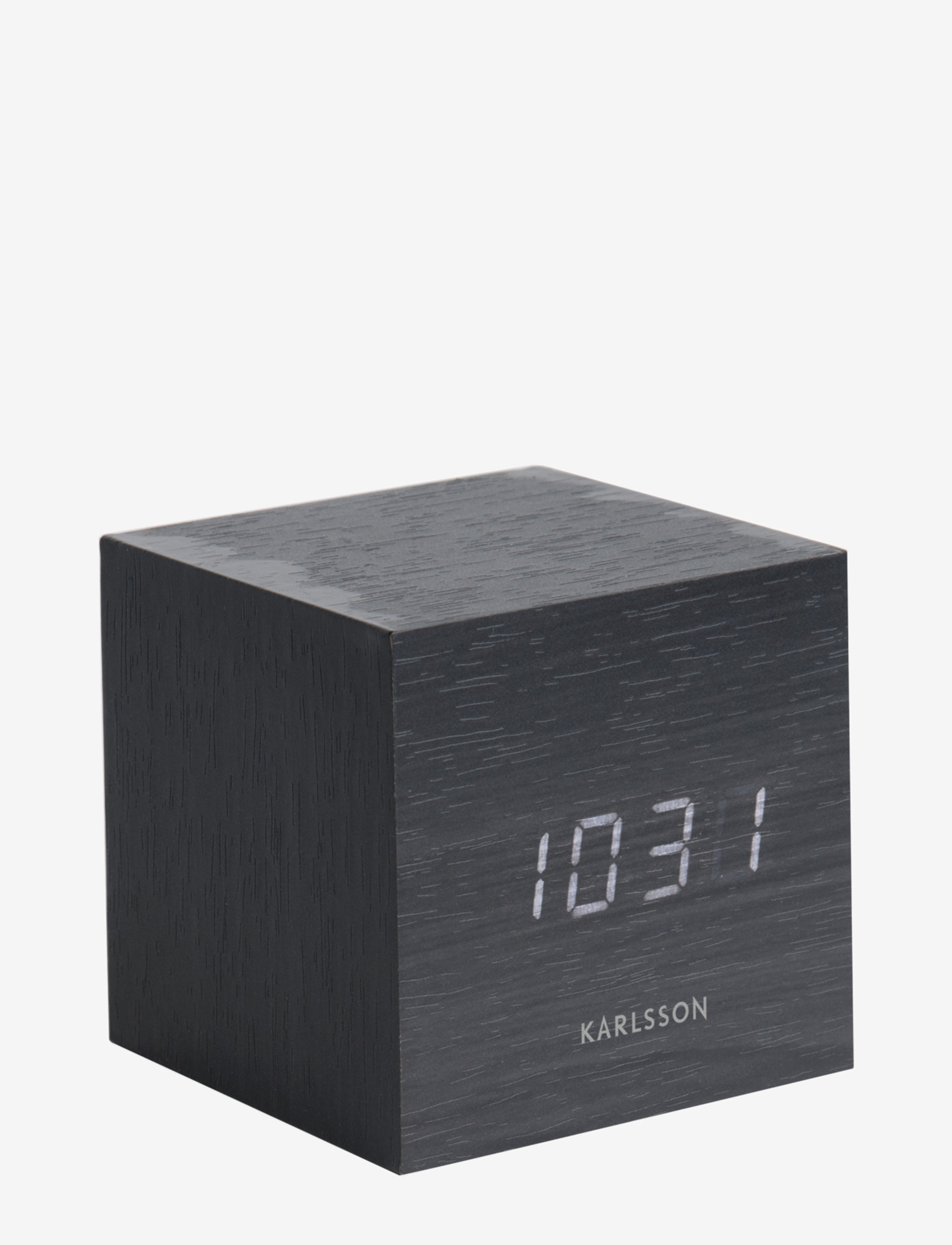 KARLSSON Alarm Clock Mini Cube, Vækkeur, Sort, Str: 8X8X8CM