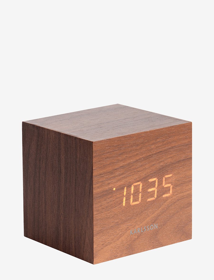 KARLSSON - Alarm clock Mini Cube - osta hinna alusel - dark wood - 1
