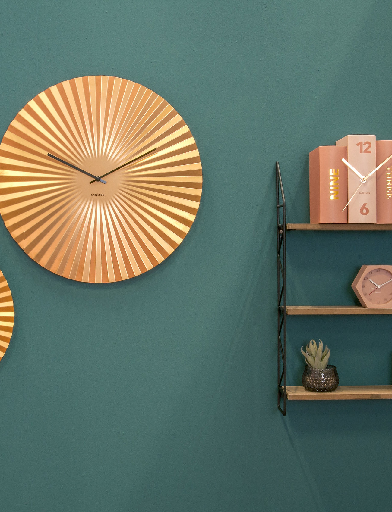 KARLSSON Wall Clock Sensu, Ø40 cm, Watches, Gold - Clocks, Homeware