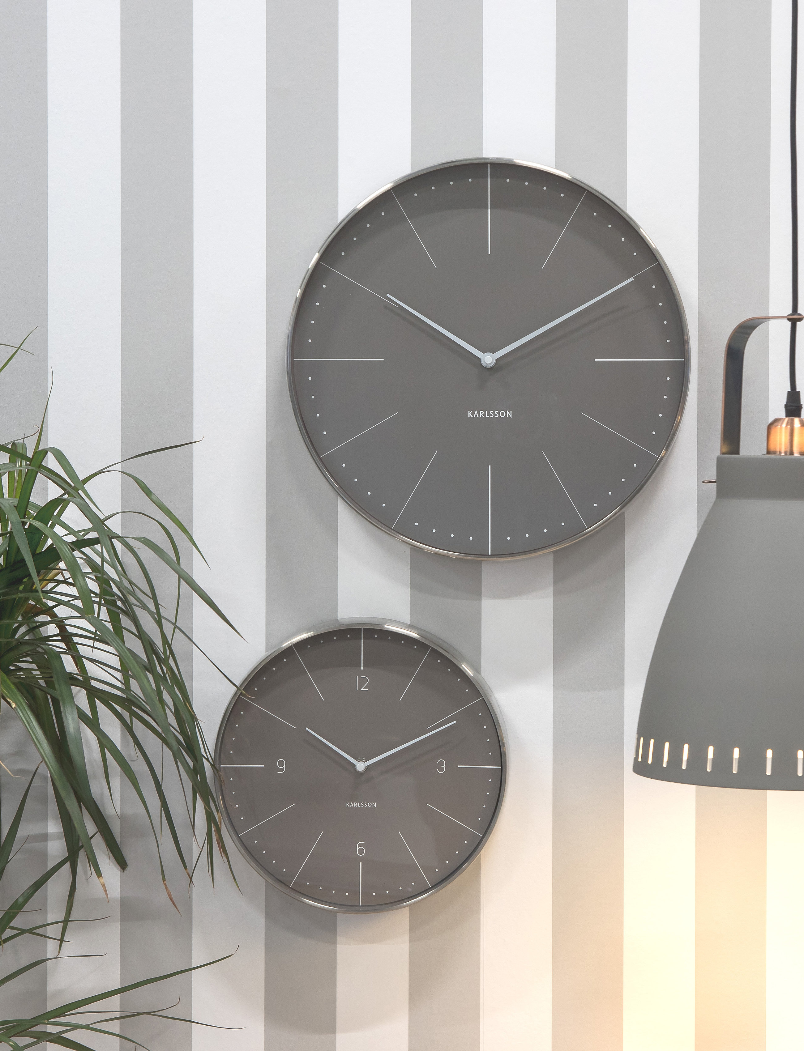 KARLSSON - Wall clock Normann numbers - warm grey - 2
