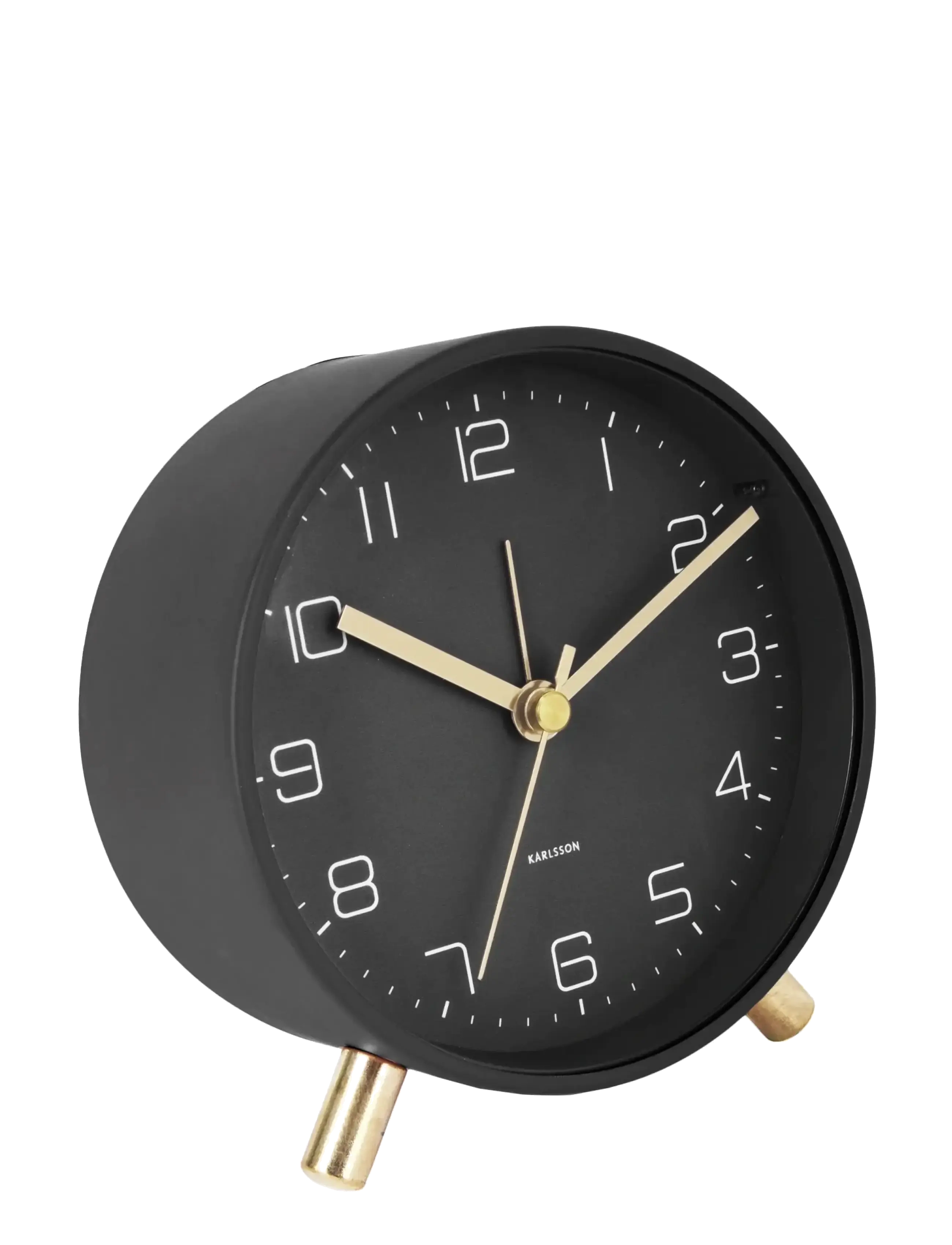 KARLSSON Alarm Clock Lofty Metal Matt Green, Vækkeur, Sort, Str: Ø11CM