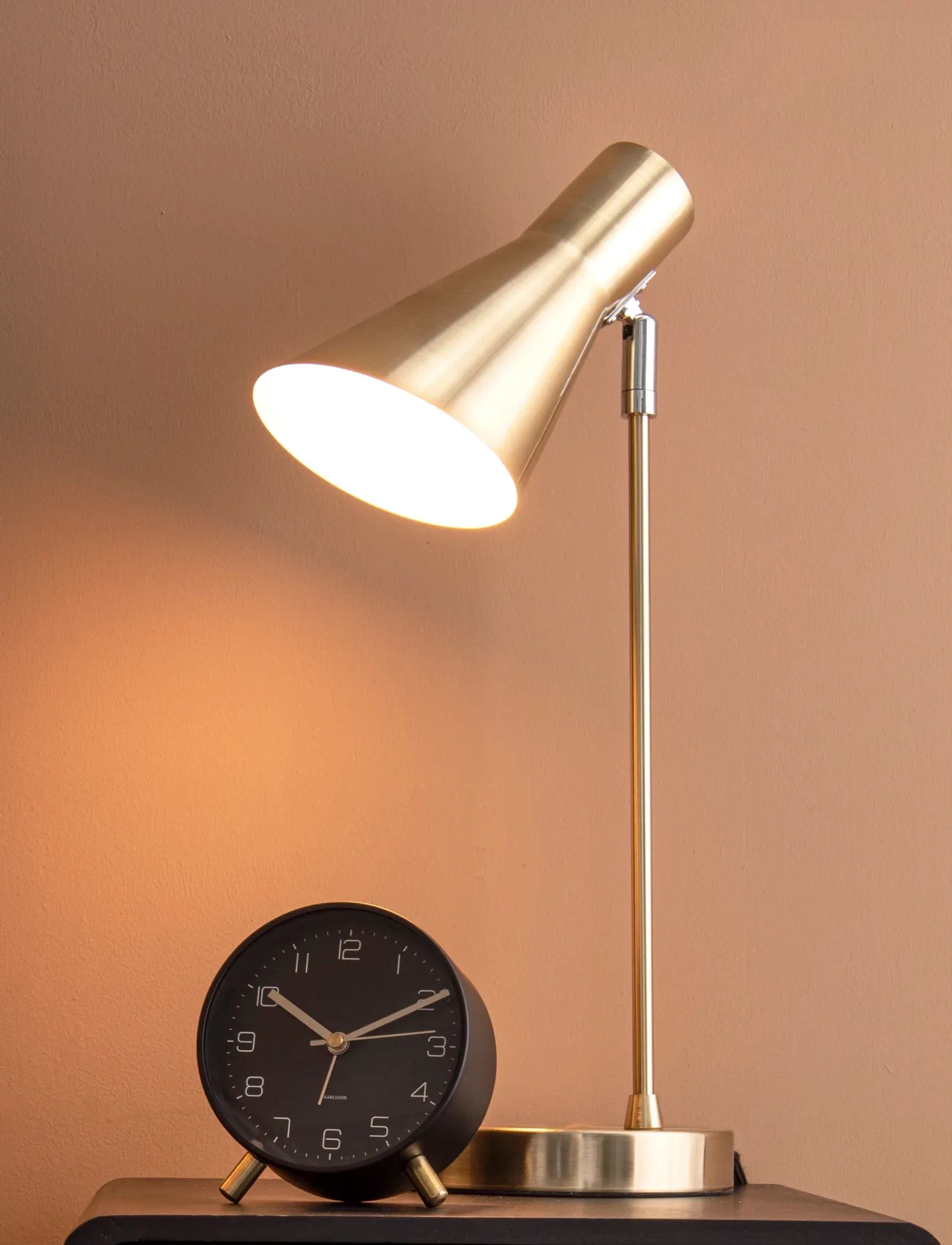 KARLSSON Alarm Clock Lofty Metal Matt Green, Ø11 cm, Watches, Schwarz - Clocks, Homeware