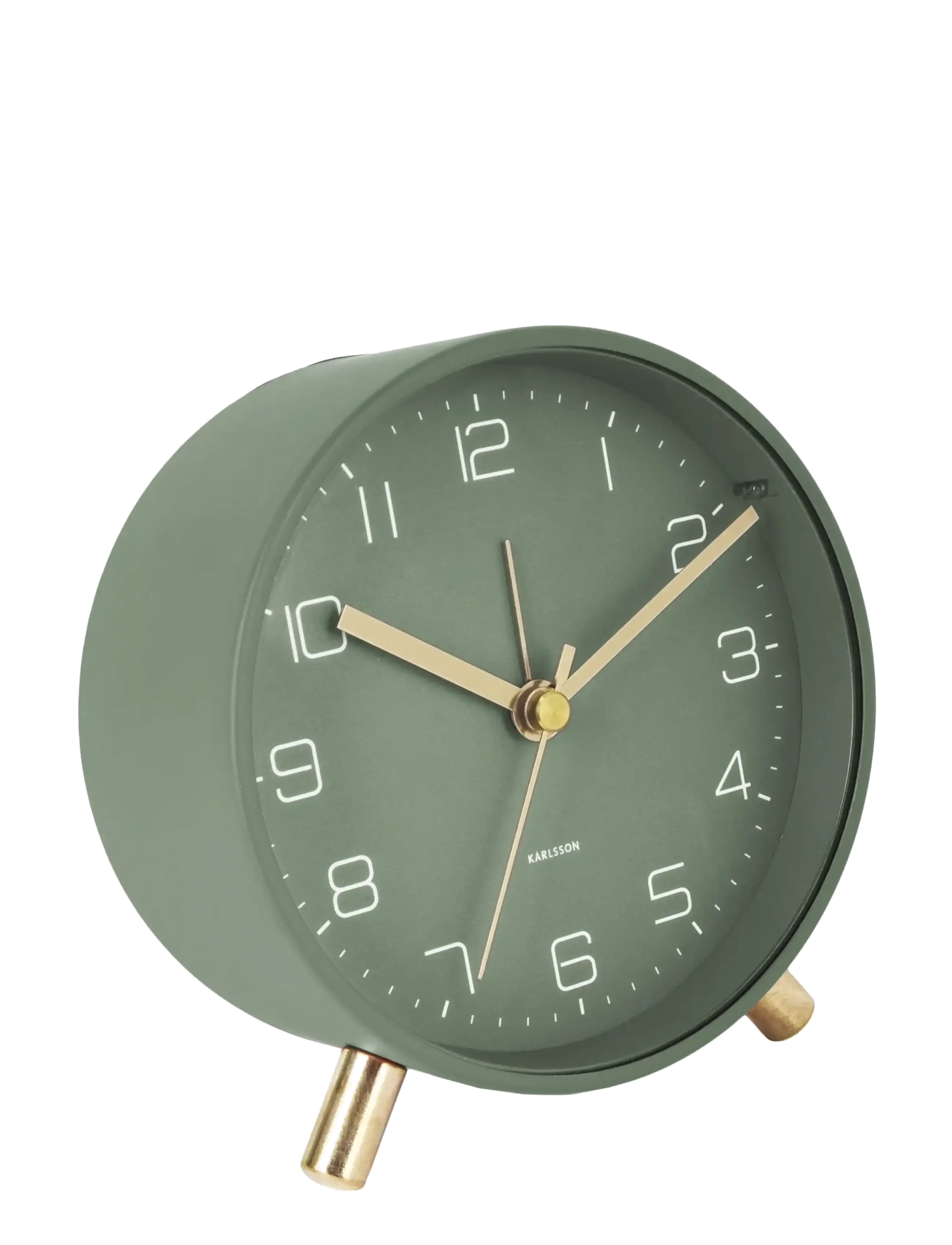 KARLSSON Alarm Clock Lofty Metal Matt Green, Vækkeur, Grøn, Str: Ø11CM