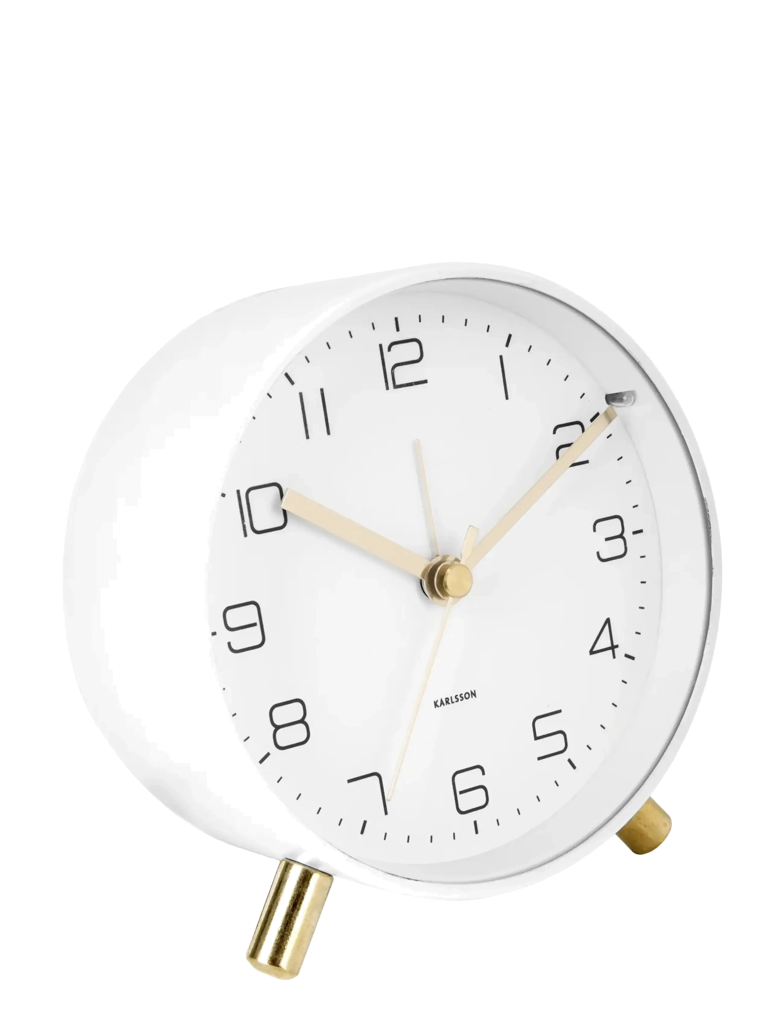 KARLSSON Alarm Clock Lofty Metal Matt Green, Vækkeur, Hvid, Str: Ø11CM