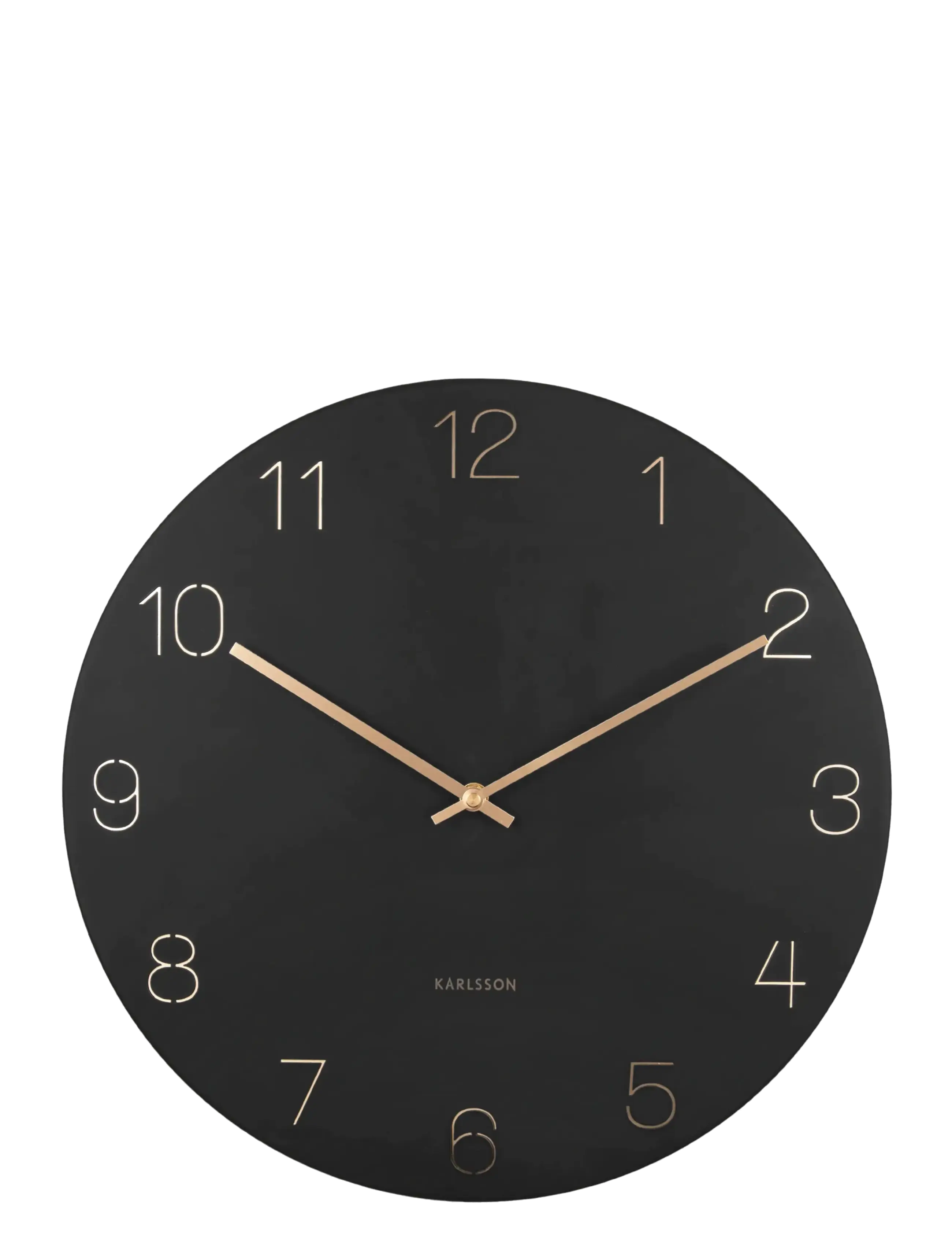 KARLSSON Wall Clock Charm Engraved Numbers Black, Vægur, Sort, Str: Ø40CM