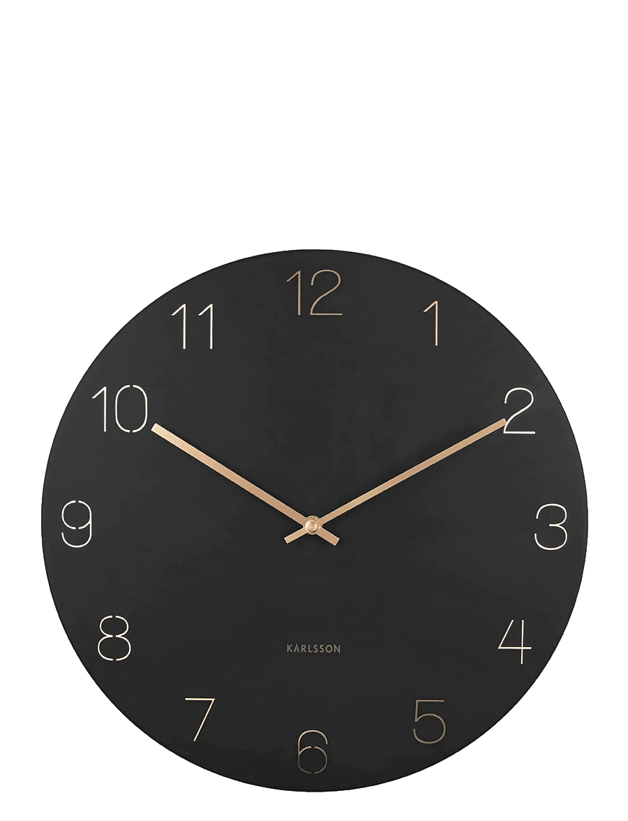 KARLSSON - Wall clock Charm engraved numbers black - wanduhren - black - 0