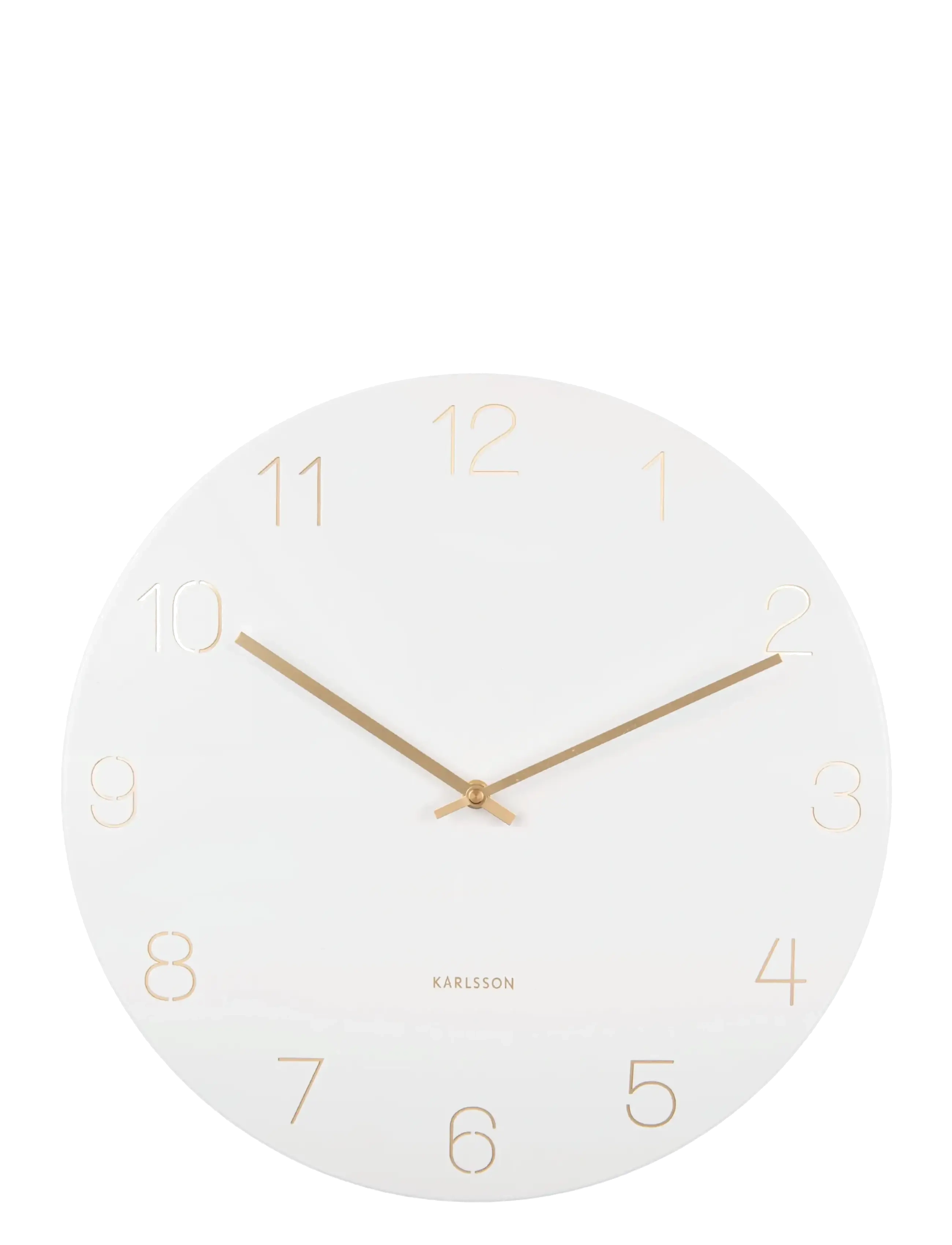 KARLSSON Wall Clock Charm Engraved Numbers Black, Ø40 cm, Watches, Weiß - Clocks, Homeware