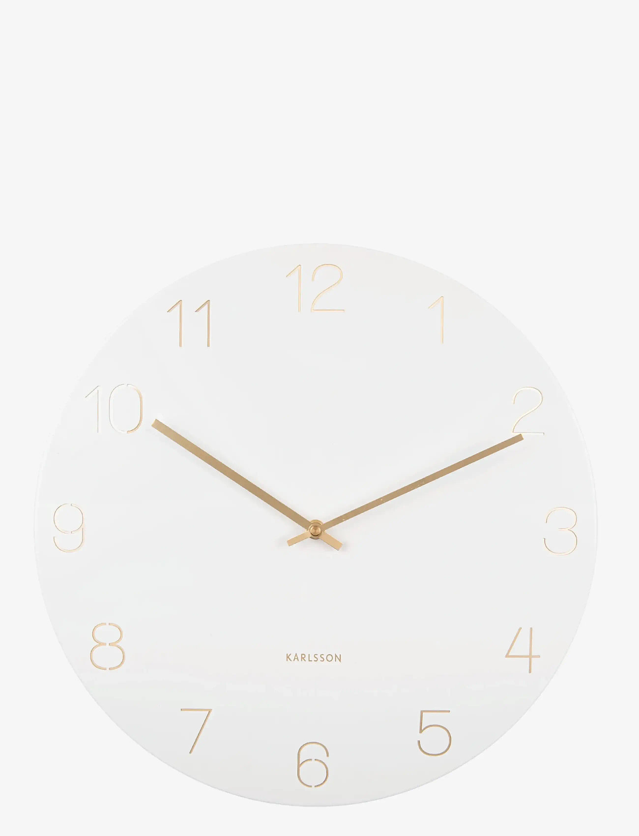 KARLSSON - Wall clock Charm engraved numbers white - vægure - white - 0