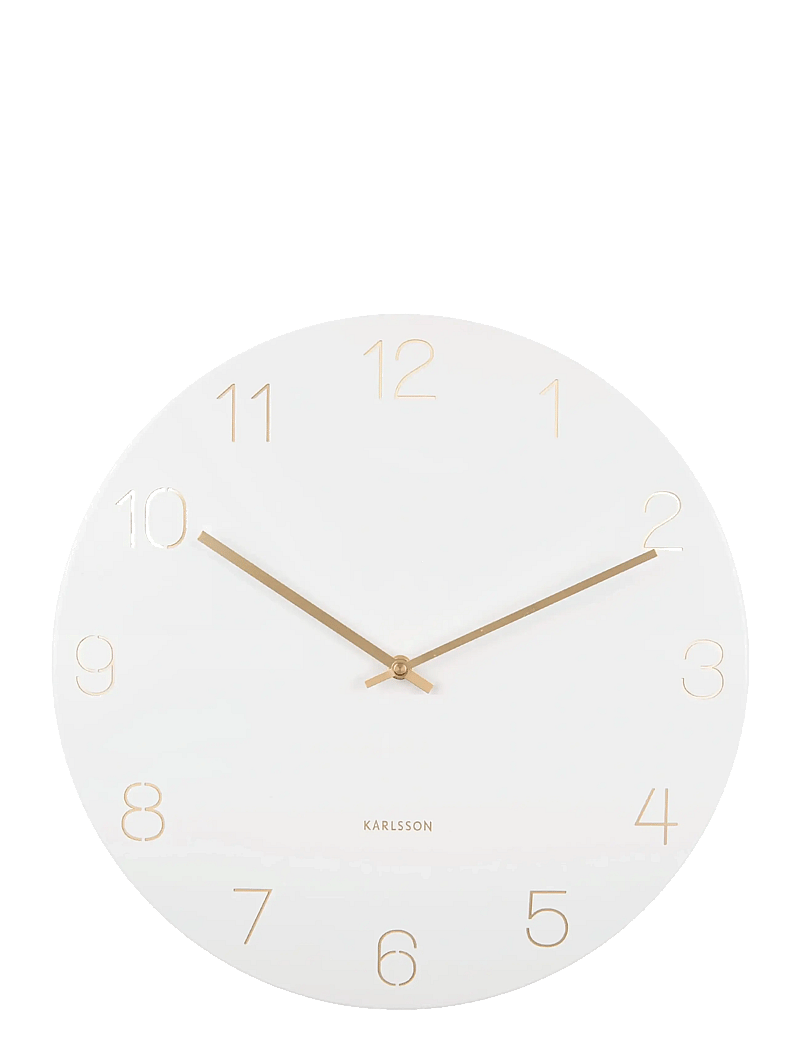 KARLSSON - Wall clock Charm engraved numbers white - wanduhren - white - 0