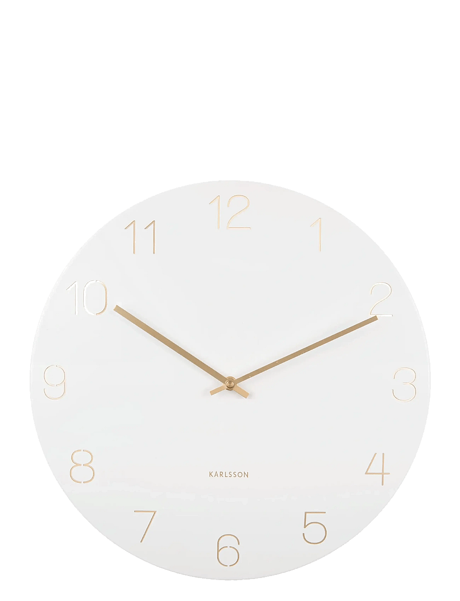 KARLSSON - Wall clock Charm engraved numbers white - wanduhren - white - 0