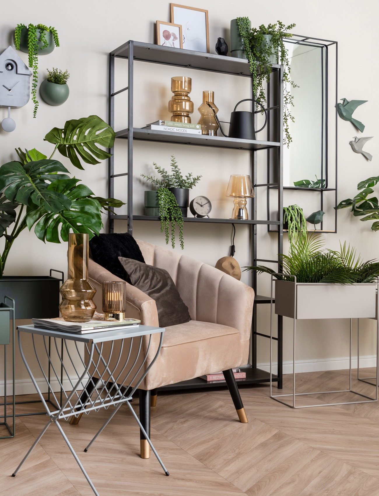 KARLSSON - Wall clock Modern Cuckoo ABS cobalt blue - vægure - mouse grey - 1