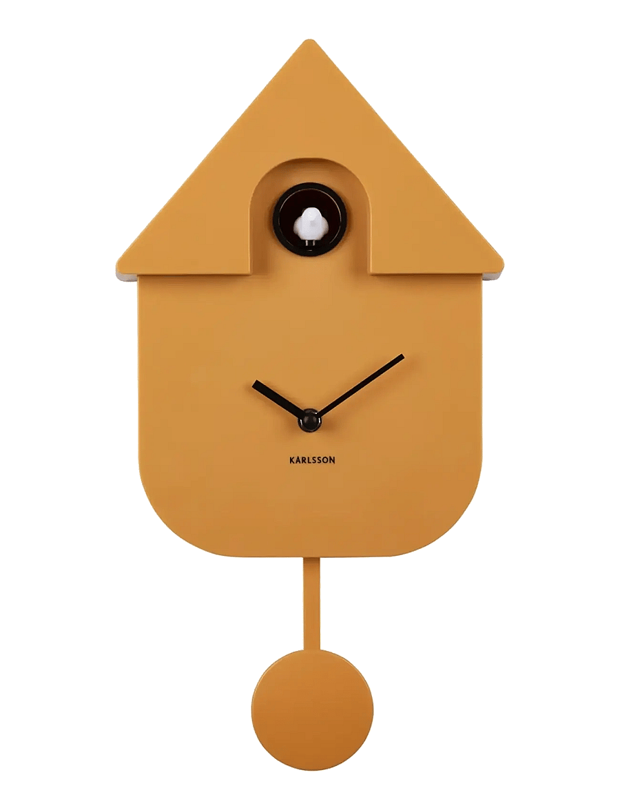 KARLSSON - Wall clock Modern Cuckoo ABS peach orange - osta hinna alusel - ochre yellow - 1