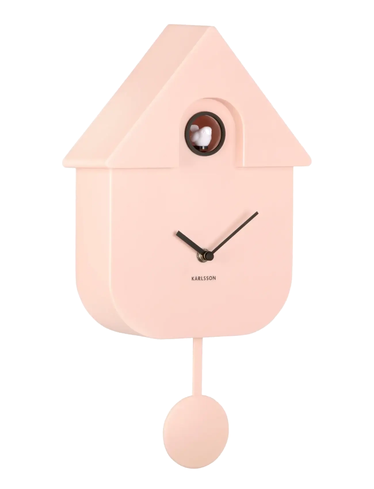 KARLSSON Wall Clock Modern Cuckoo Abs Soft Pink, Vægur, Pink, Str: 41X8.5X21.5CM
