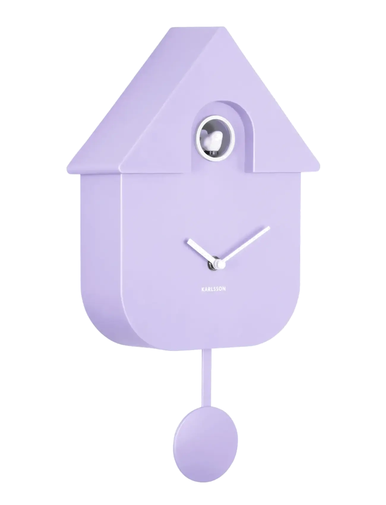 KARLSSON Wall Clock Modern Cuckoo Abs Soft Pink, Vægur, Lila, Str: 41X8.5X21.5CM