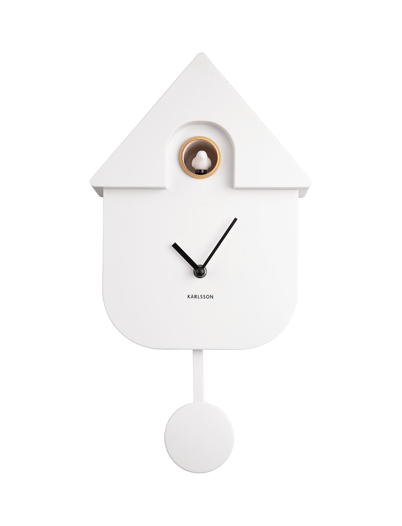KARLSSON Wall Clock Modern Cuckoo Abs Soft Pink, 41X8.5X21.5 cm, Watches, Weiß - Clocks, Homeware