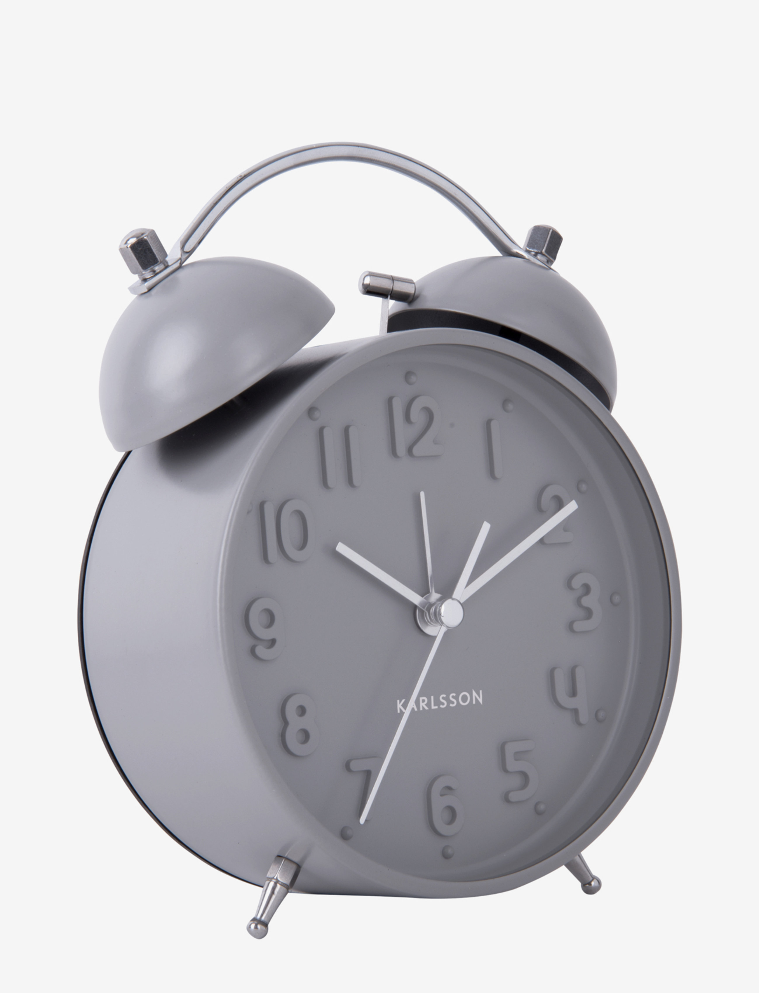 KARLSSON Alarm Clock Iconic Matt Black, Vækkeur, Grå, Str: 16.5X11X5.5CM