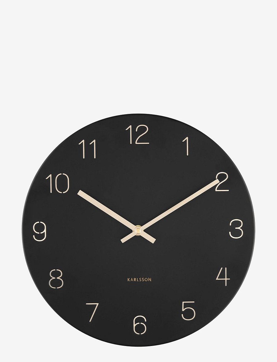 KARLSSON - Wall clock Charm engraved numbers - wanduhren - black - 1