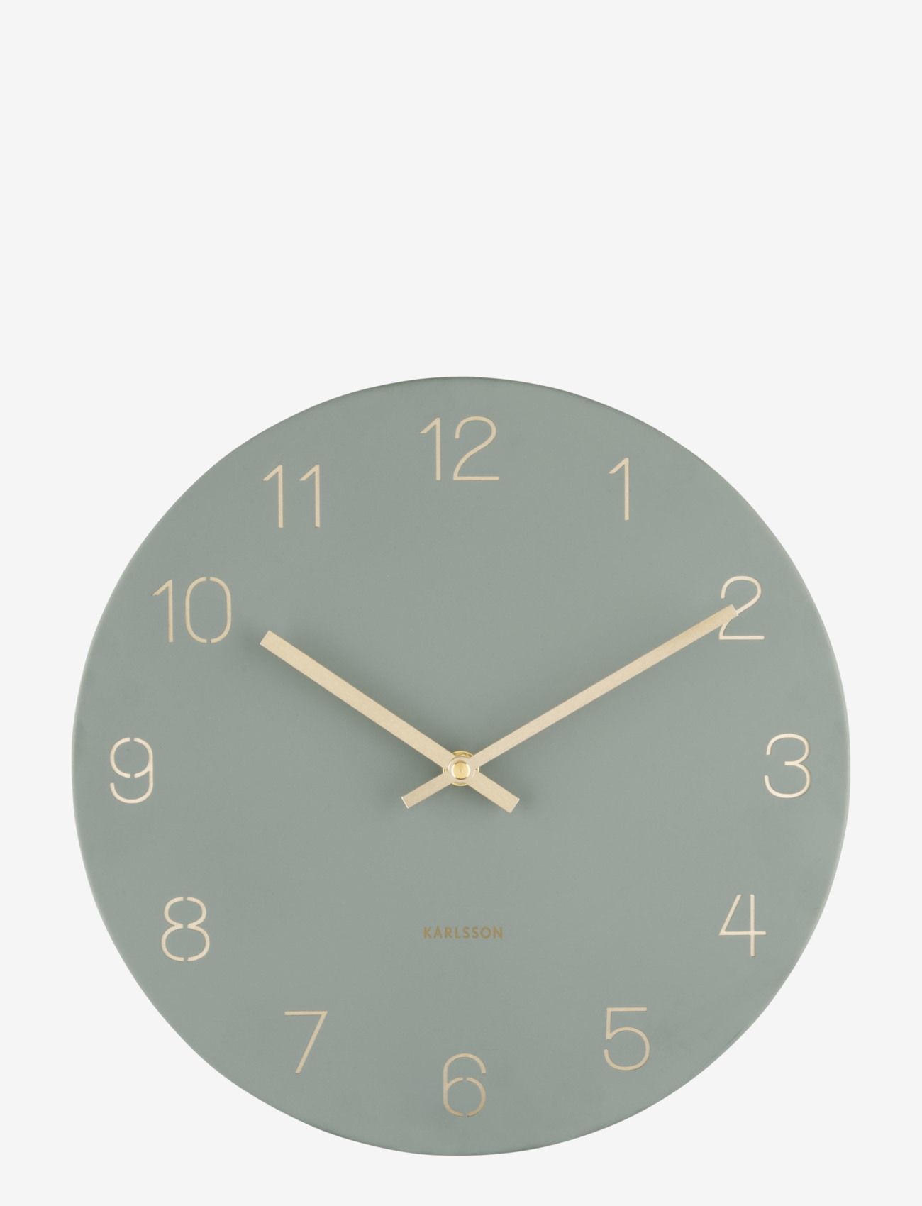 KARLSSON Wall Clock Charm Engraved Numbers, Ø30 cm, Watches, Grün - Clocks, Homeware