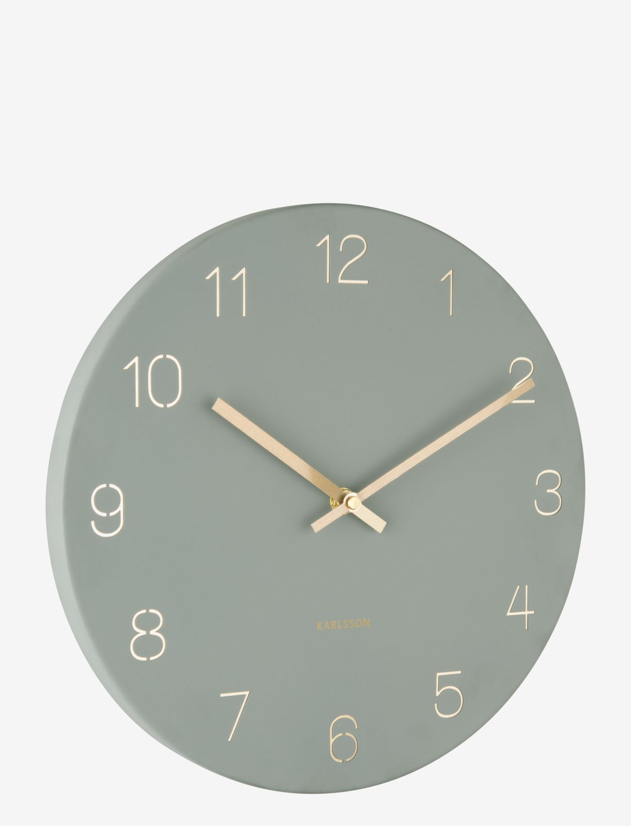 KARLSSON - Wall clock Charm engraved numbers small black - väggklockor - green - 1