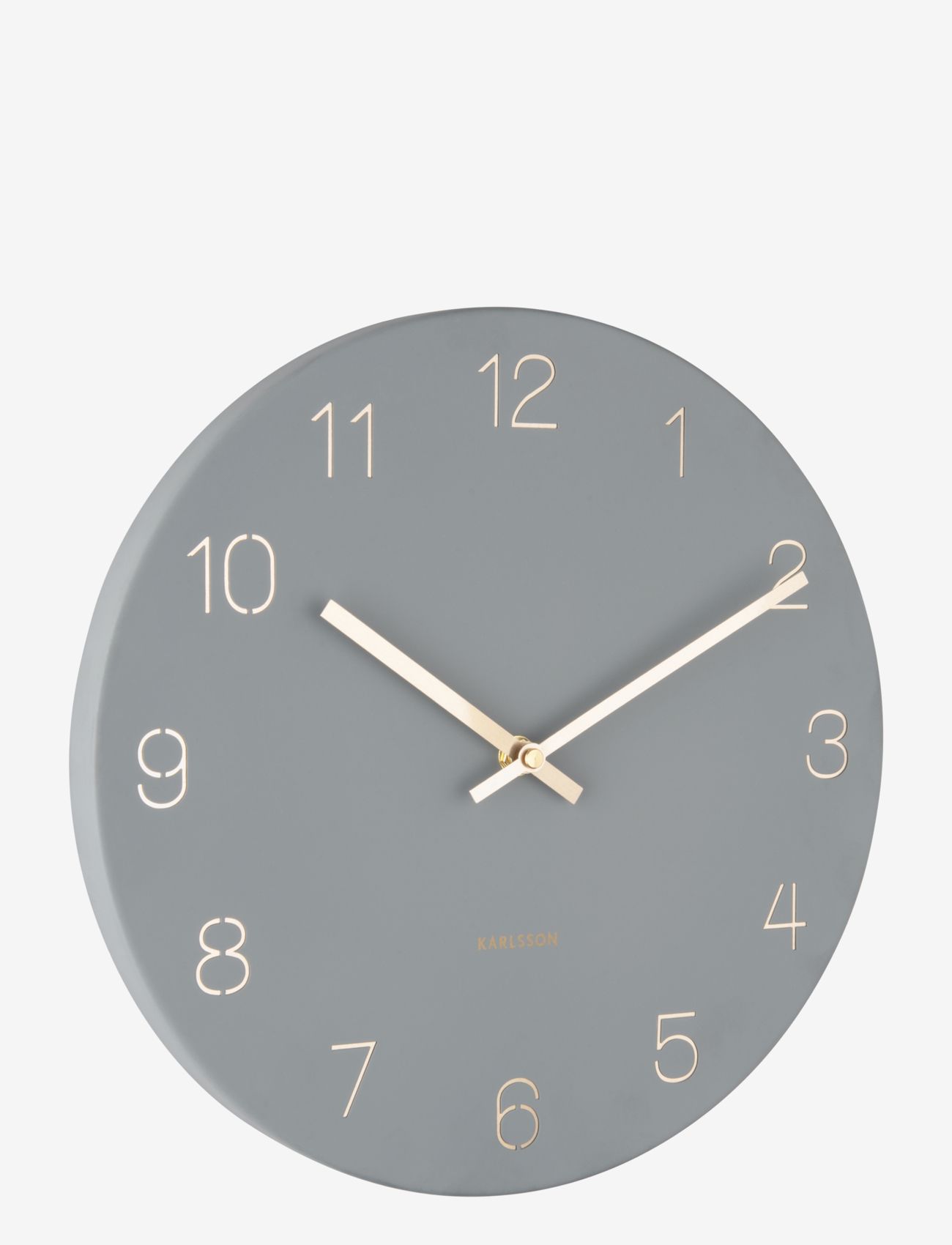 KARLSSON - Wall clock Charm engraved numbers - wandklokken - mouse grey - 1