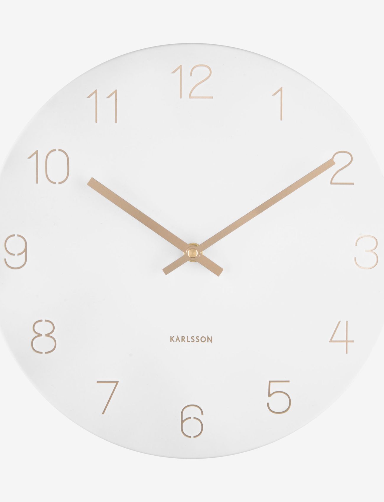 KARLSSON Wall Clock Charm Engraved Numbers, Vægur, Hvid, Str: Ø30CM