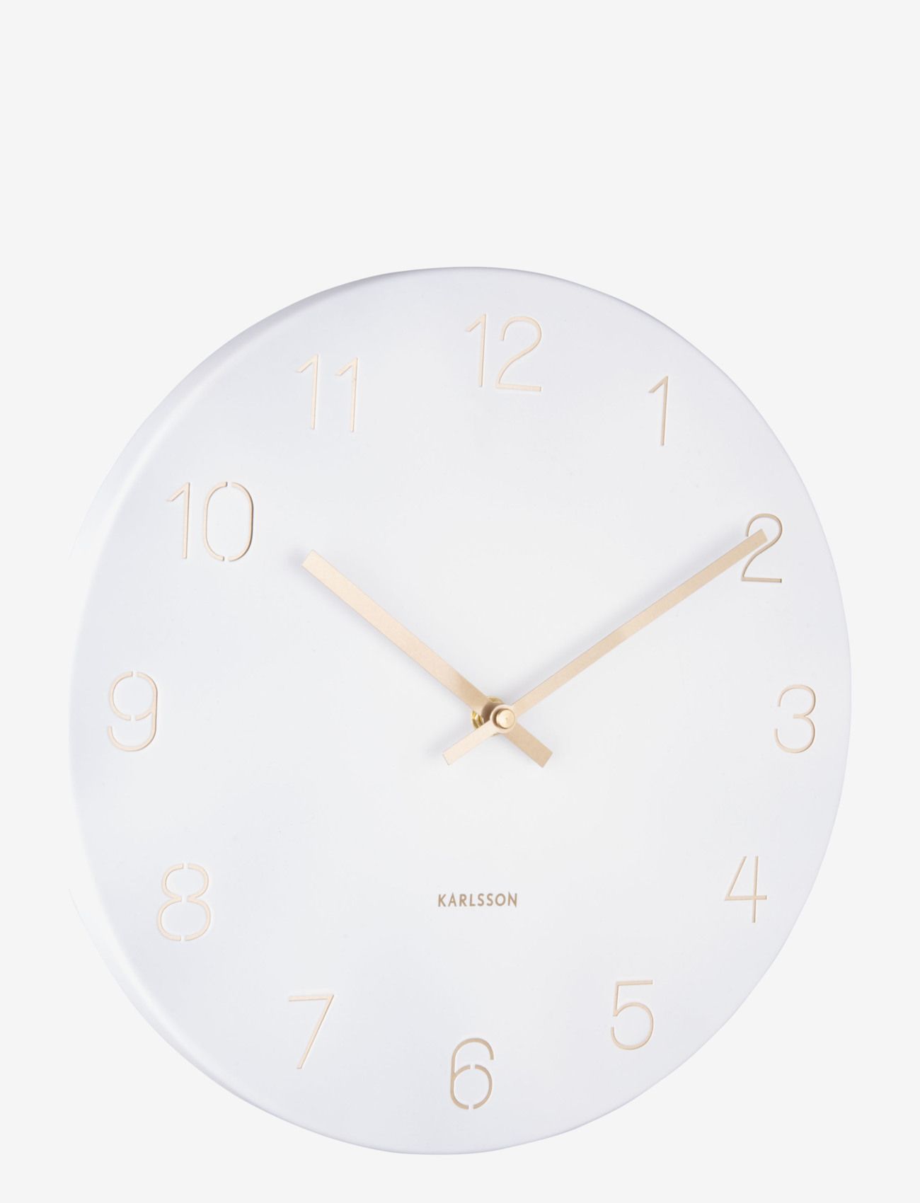 KARLSSON - Wall clock Charm engraved numbers small black - väggklockor - white - 2