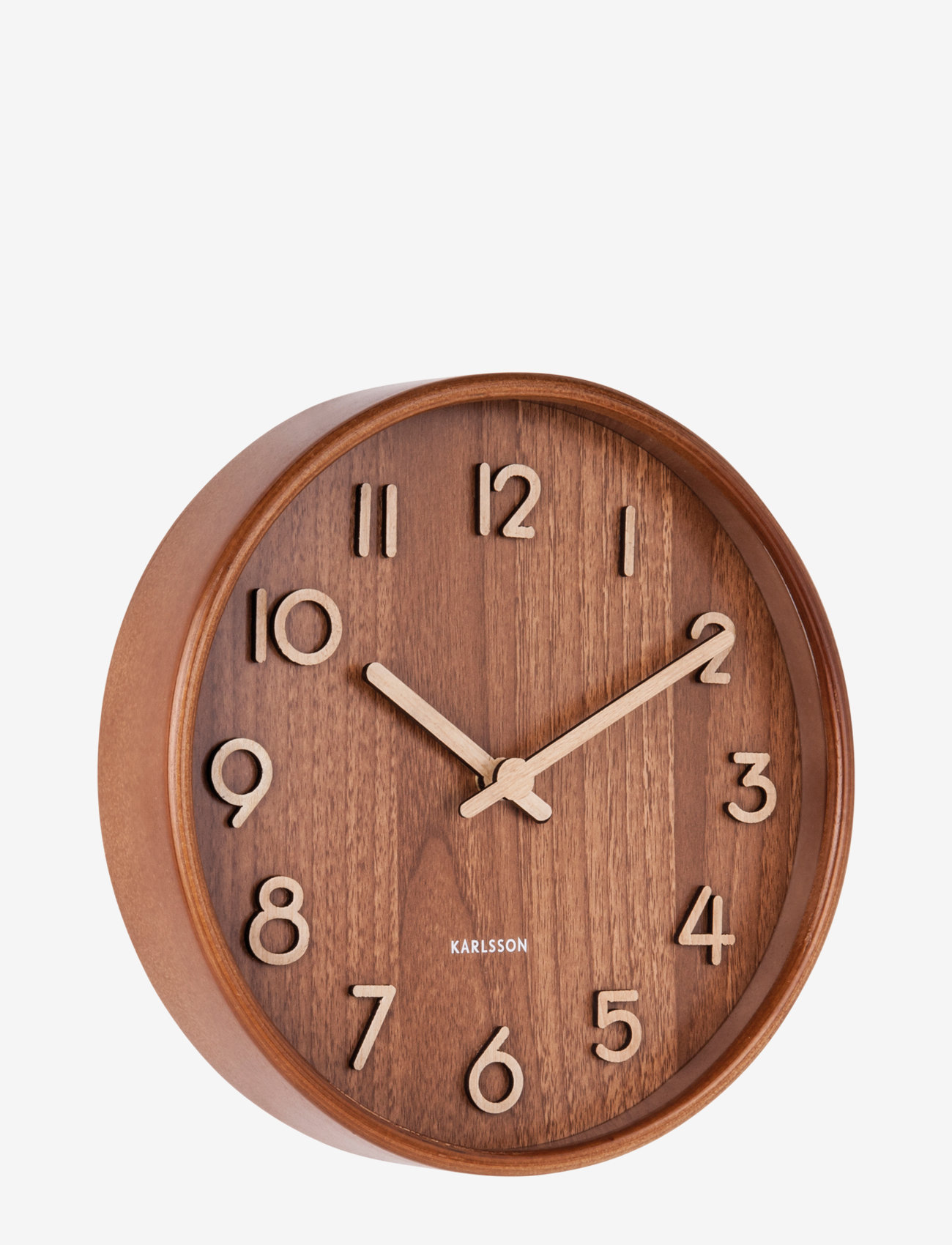 KARLSSON Wall clock Pure small dark basswood - KARLSSON - DARK BASSWOOD / brown