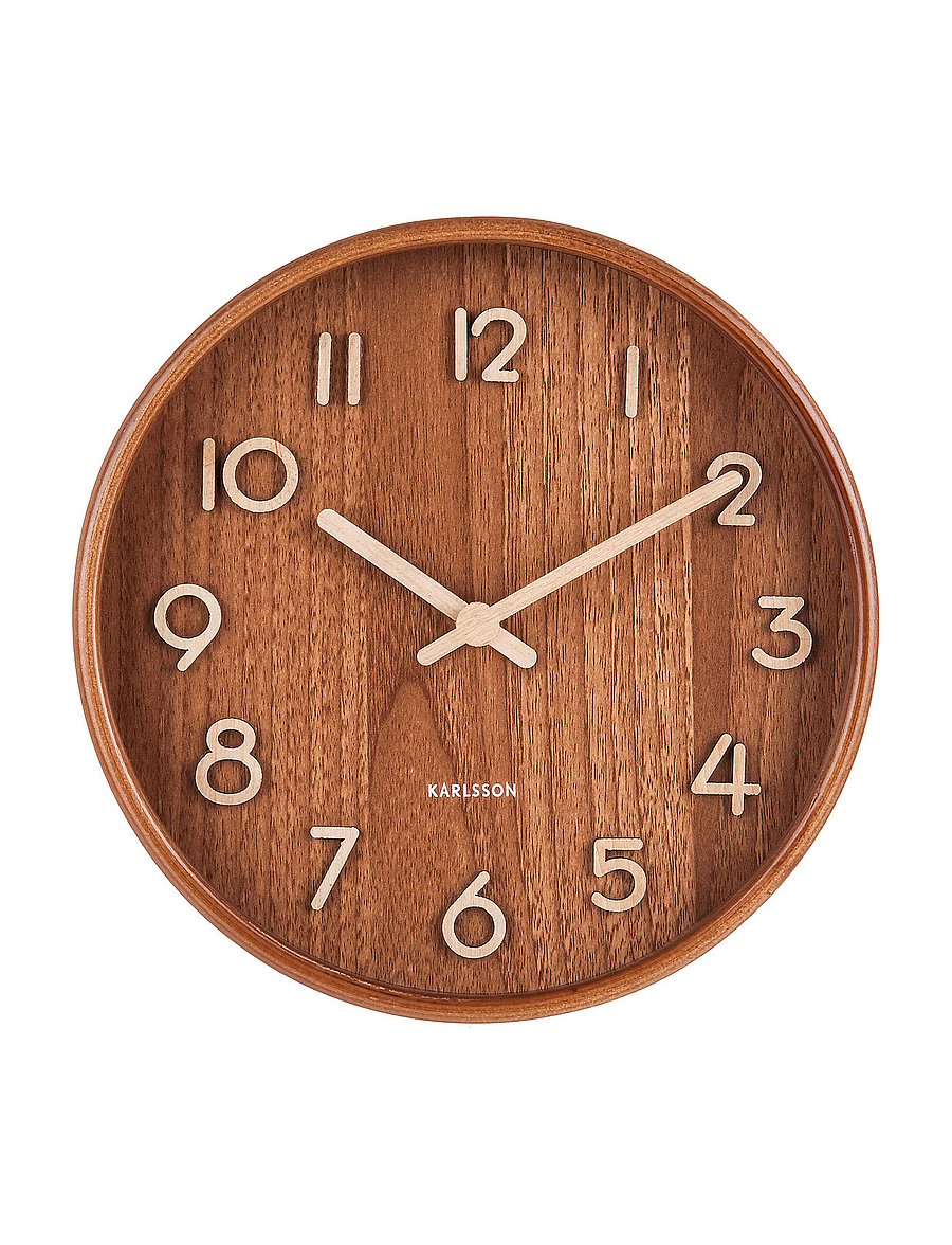 KARLSSON - Wall clock Pure small dark basswood - wanduhren - dark basswood - 0