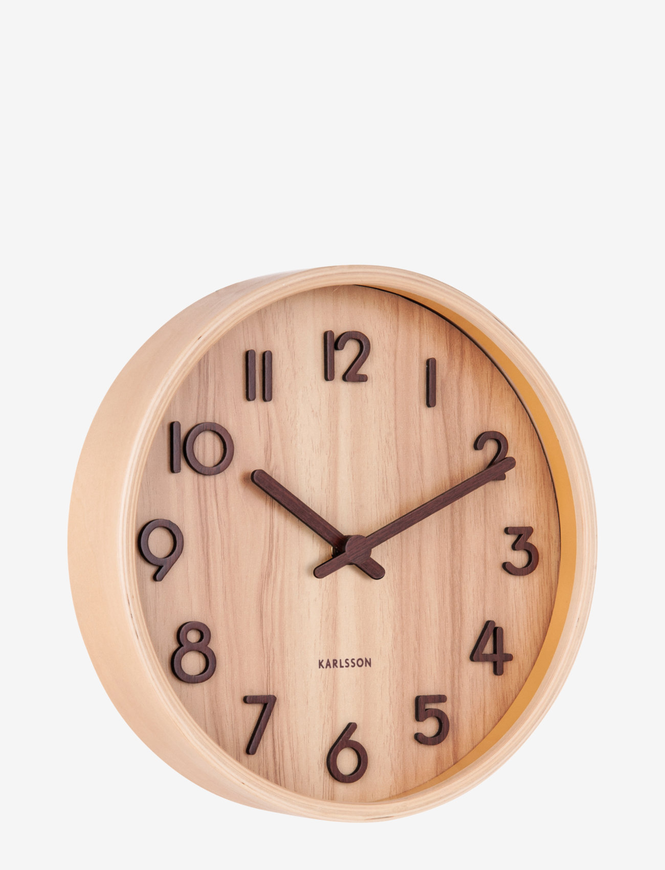 KARLSSON Wall clock Pure small dark basswood - KARLSSON - LIGHT BASSWOOD / beige