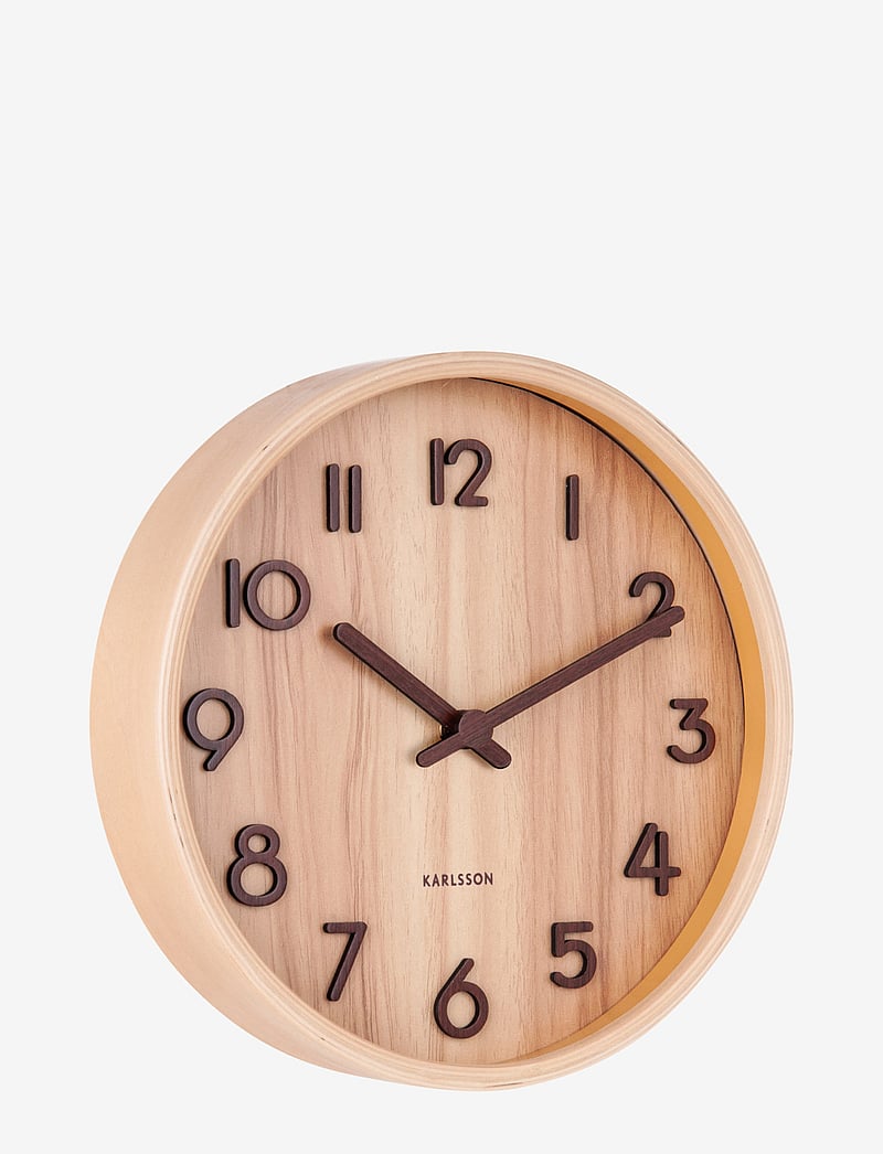 KARLSSON - Wall clock Pure small dark basswood - wanduhren - light basswood - 0