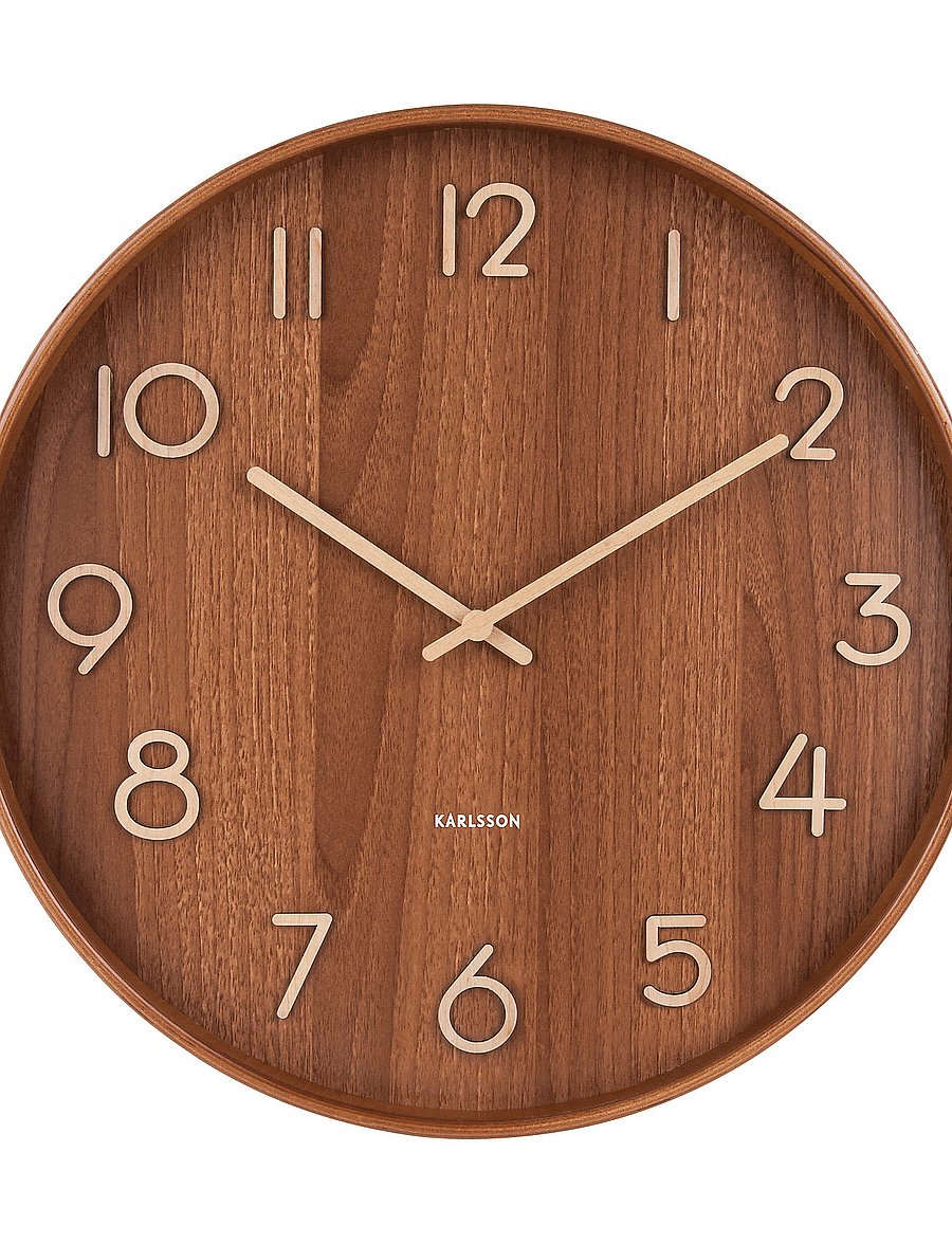 KARLSSON - Wall clock Pure medium dark basswood - wanduhren - dark basswood - 0