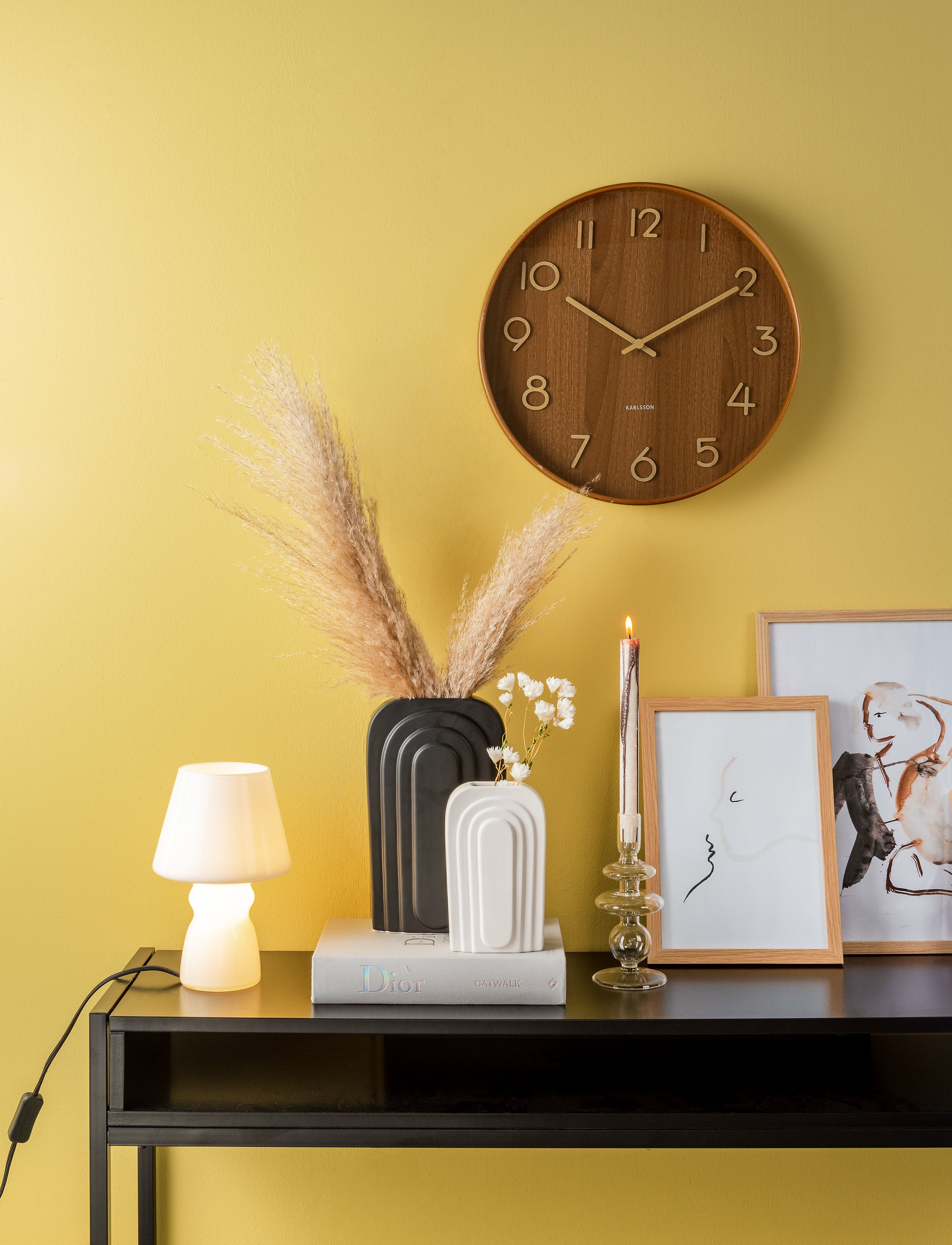 KARLSSON - Wall clock Pure medium dark basswood - vægure - dark basswood - 4