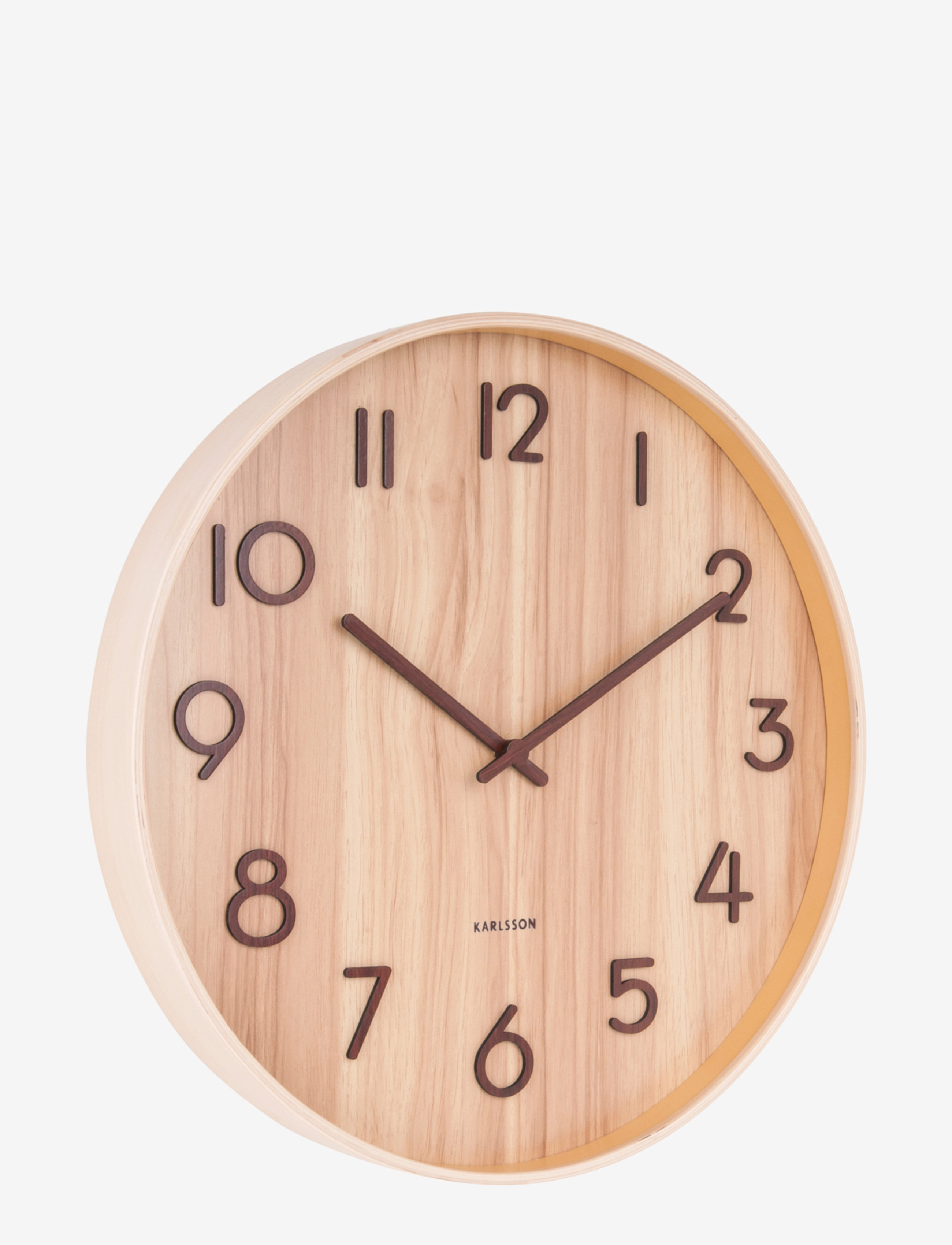 KARLSSON Wall Clock Pure Medium Dunkel Basswood Beige - Ø40CM - Unisex