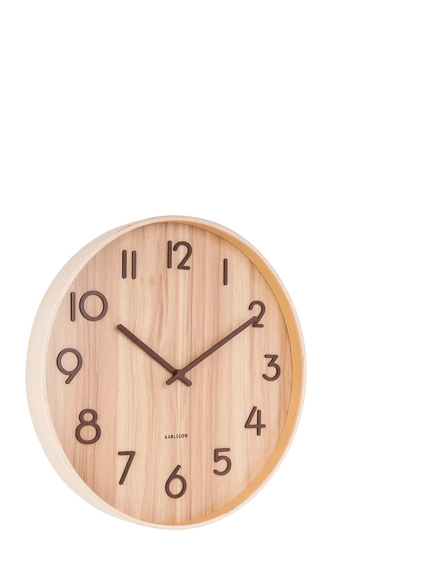 KARLSSON - Wall clock Pure large dark basswood - wanduhren - light basswood - 0