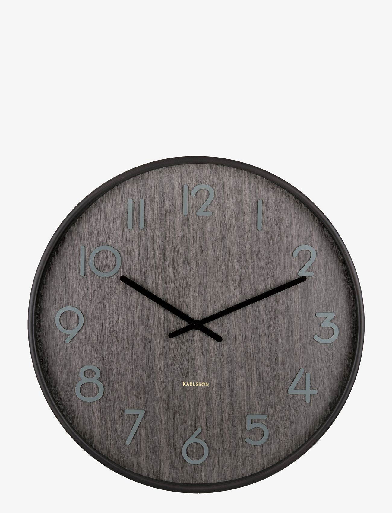 KARLSSON - Wall clock Pure large walnut wood - white - 0