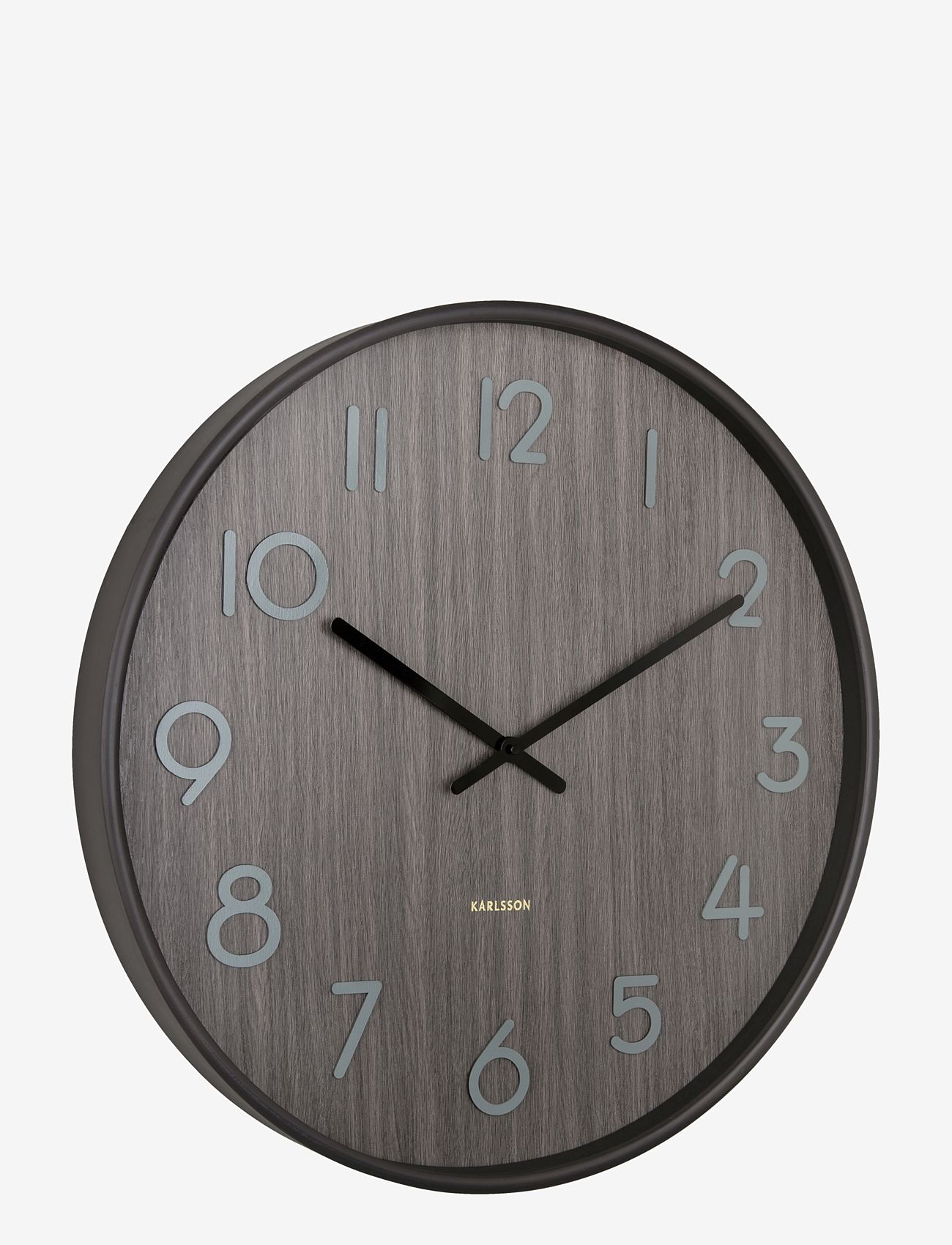 KARLSSON - Wall clock Pure large walnut wood - white - 1