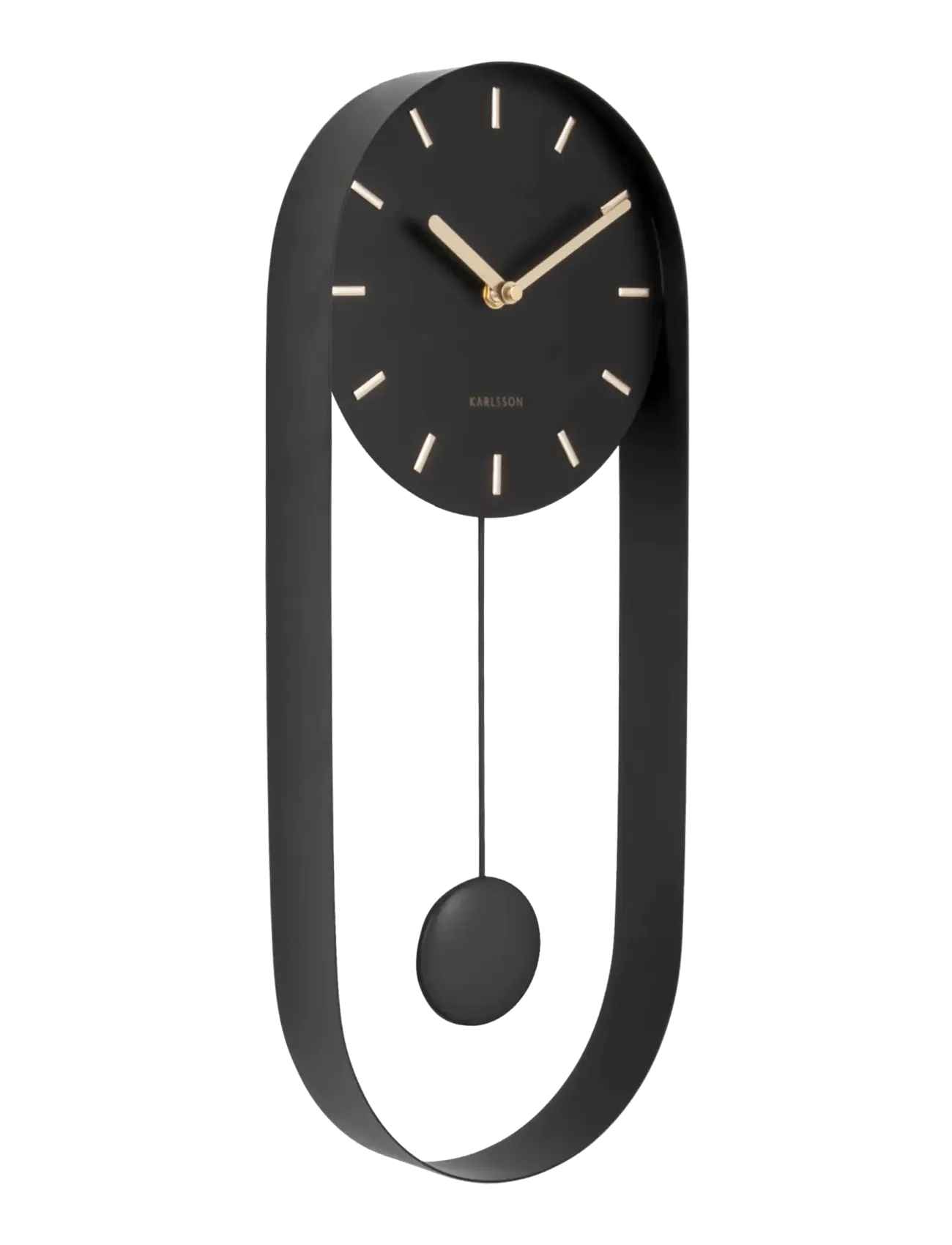 KARLSSON Wall Clock Pendulum Charm Steel White, Vægur, Sort, Str: 32.5X20X5CM