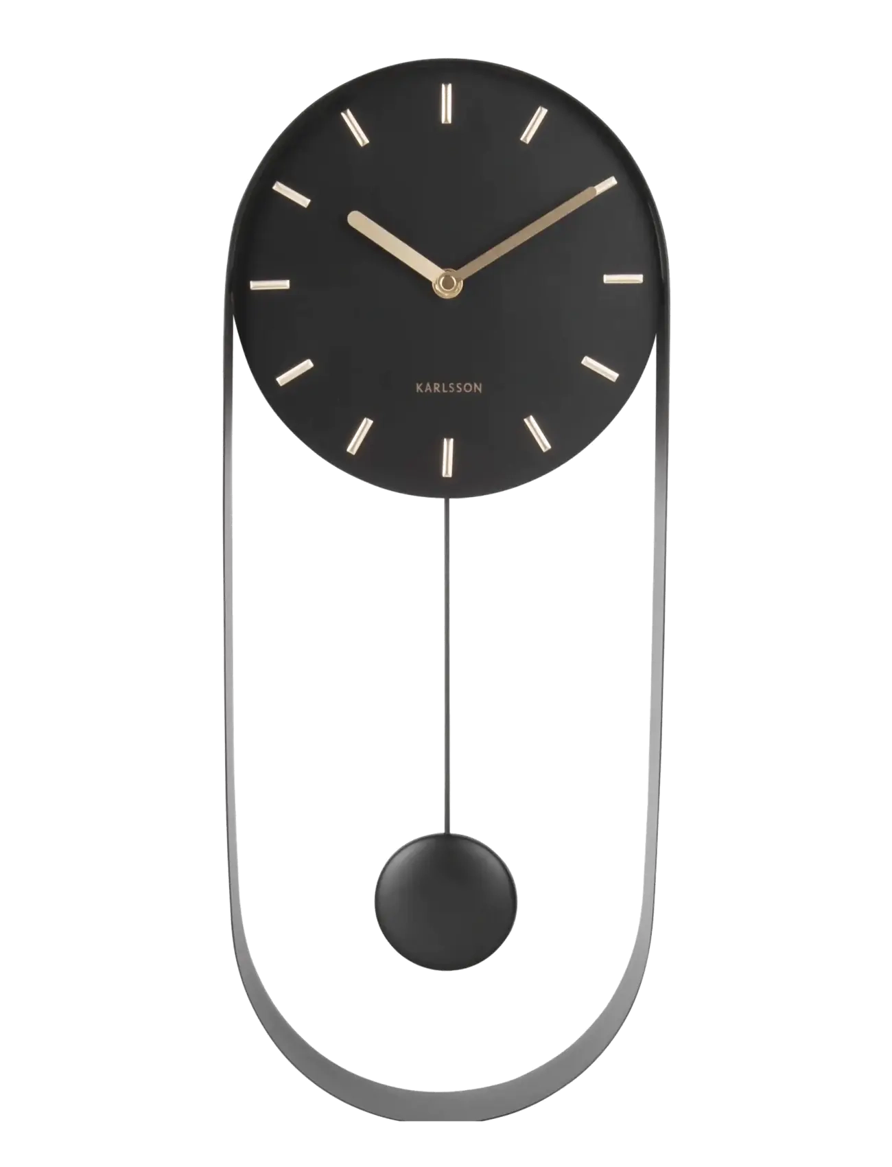 KARLSSON - Wall clock Pendulum Charm steel white - horloges murales - black - 2