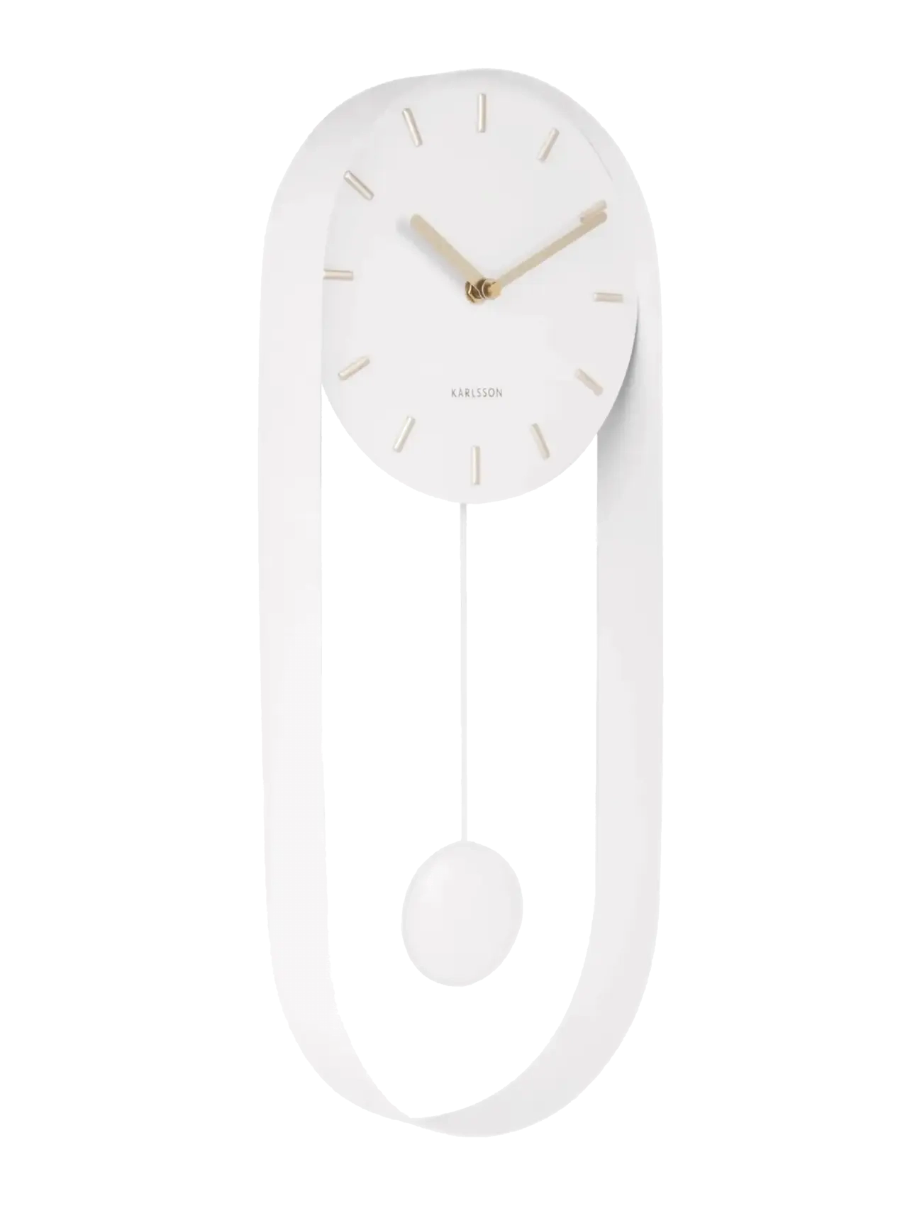 Wall clock Pendulum Charm steel white - WHITE