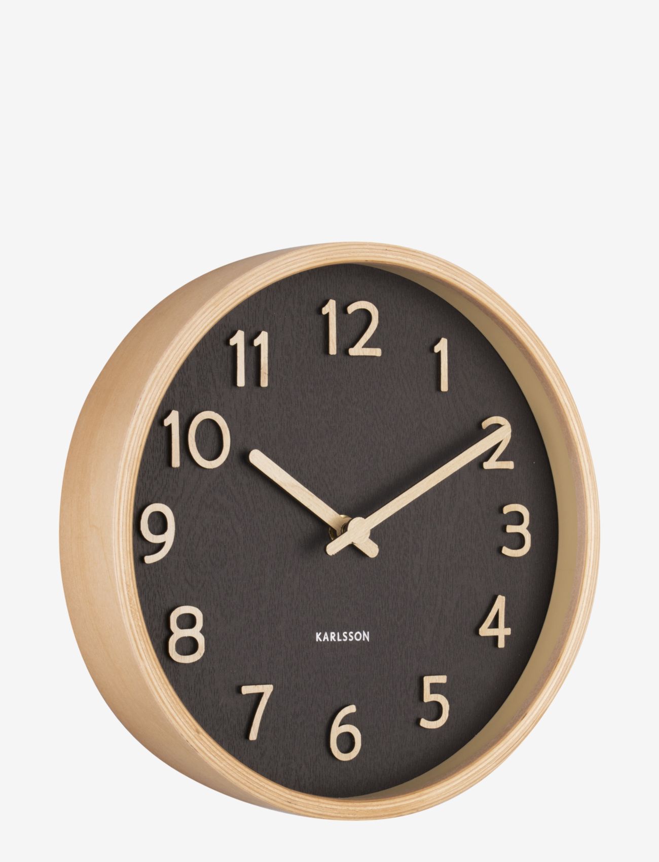 KARLSSON - Wall clock Pure wood grain small - wanduhren - black - 0