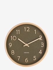 KARLSSON - Wall clock Pure wood grain small - sieniniai laikrodžiai - moss green - 1