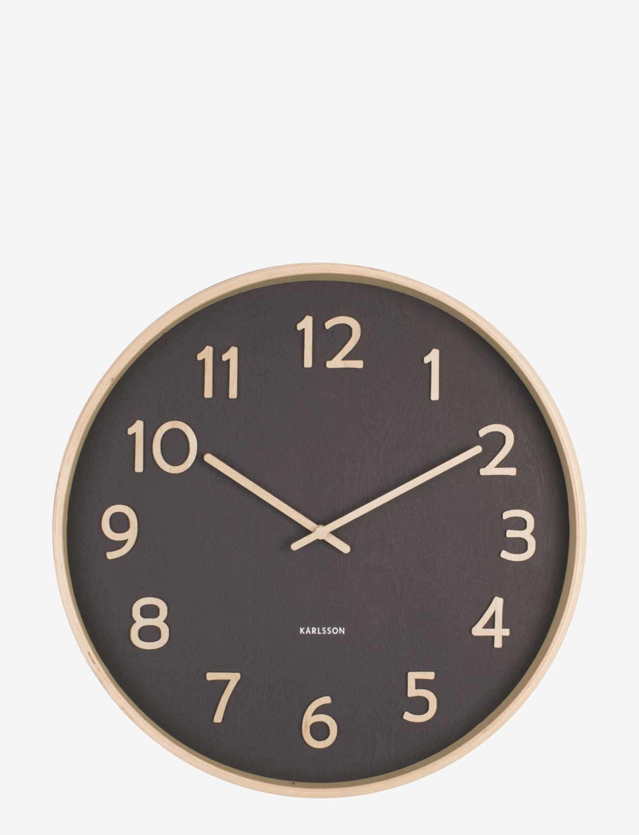 KARLSSON - Wall clock Pure wood grain - veggklokker - black - 1