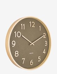 Wall clock Pure wood grain - MOSS GREEN