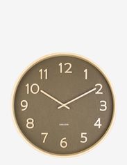 KARLSSON - Wall clock Pure wood grain - väggklockor - moss green - 1