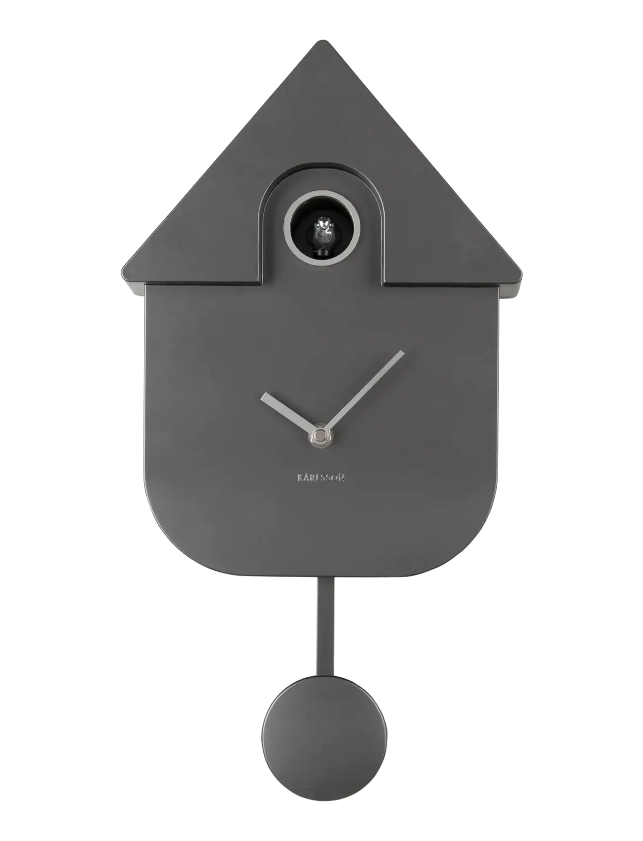 KARLSSON - Wall clock Modern Cuckoo ABS metallic dark blue - vægure - metallic dark grey - 1