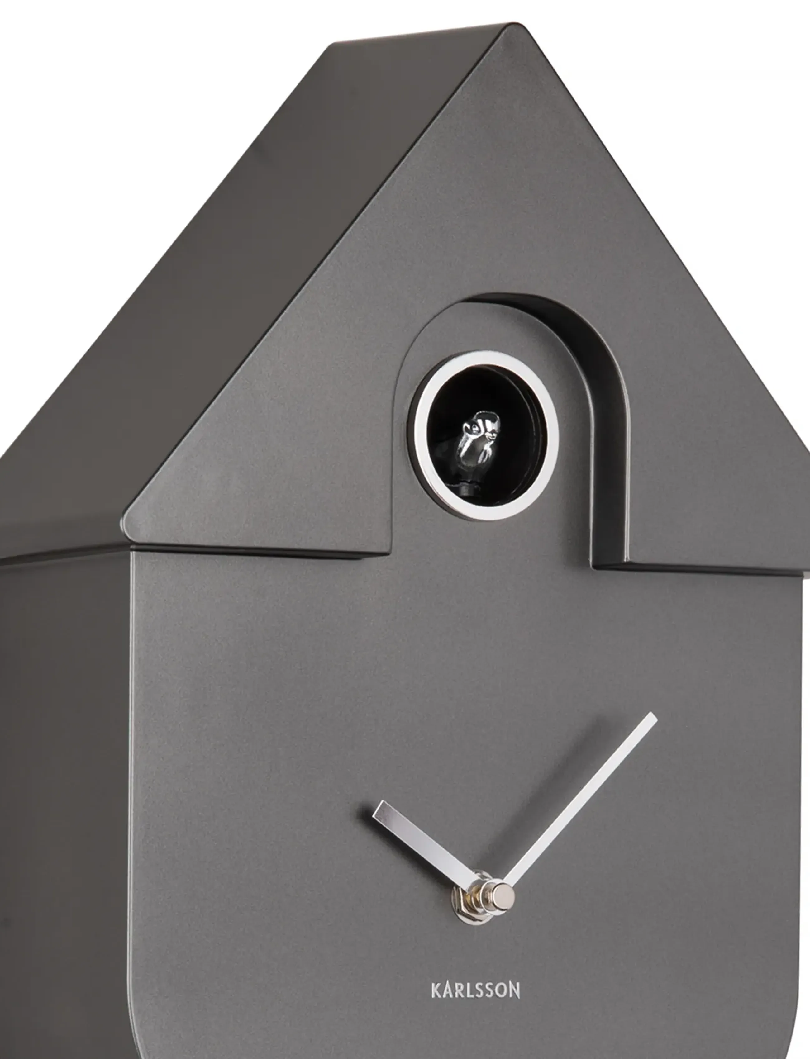 KARLSSON - Wall clock Modern Cuckoo ABS metallic dark blue - vægure - metallic dark grey - 3