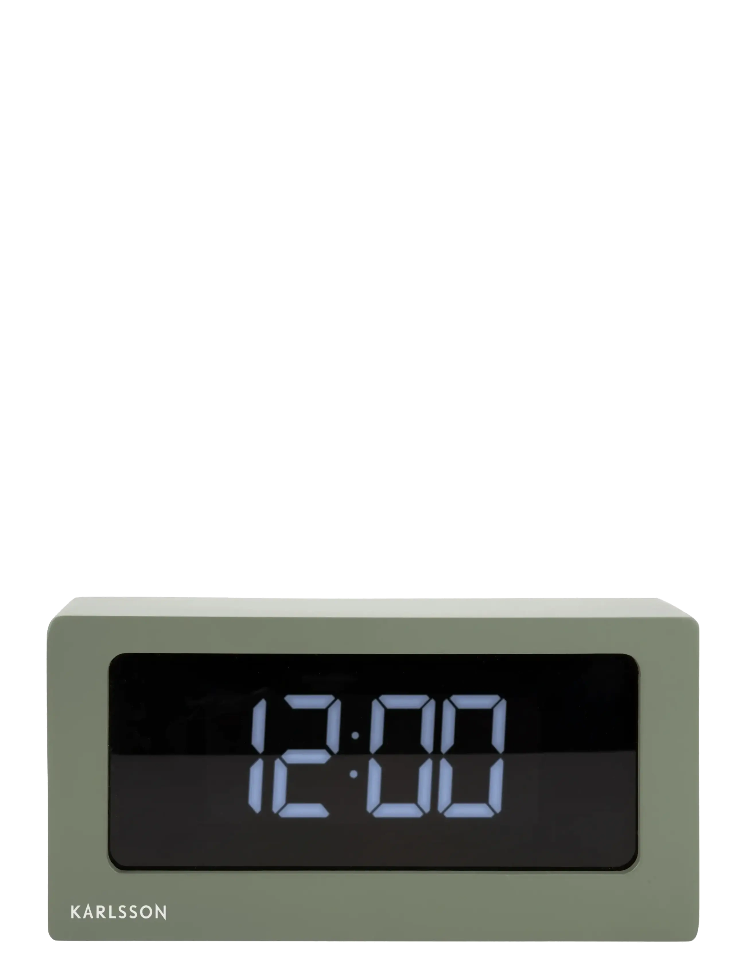 KARLSSON Alarm Clock Boxed Led Jungle Green, Vækkeur, Kakigrøn, Str: H 12.5CM