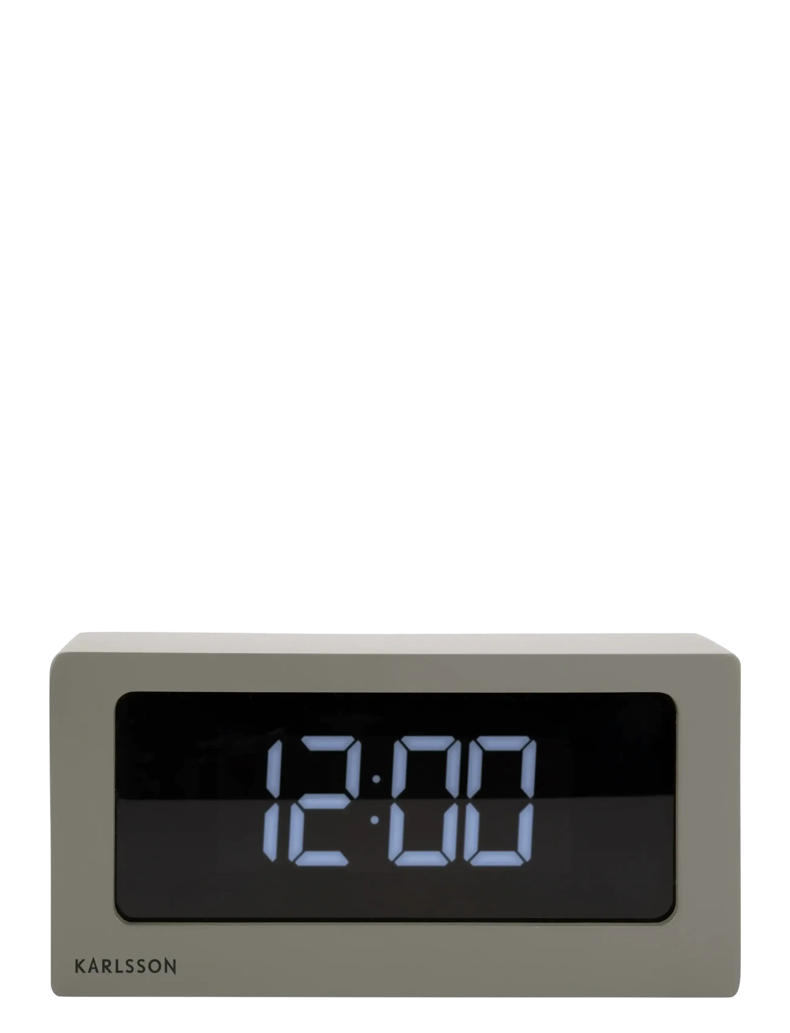 KARLSSON Alarm Clock Boxed Led Warm Grey, Vækkeur, Grå, Str: H 12.5CM