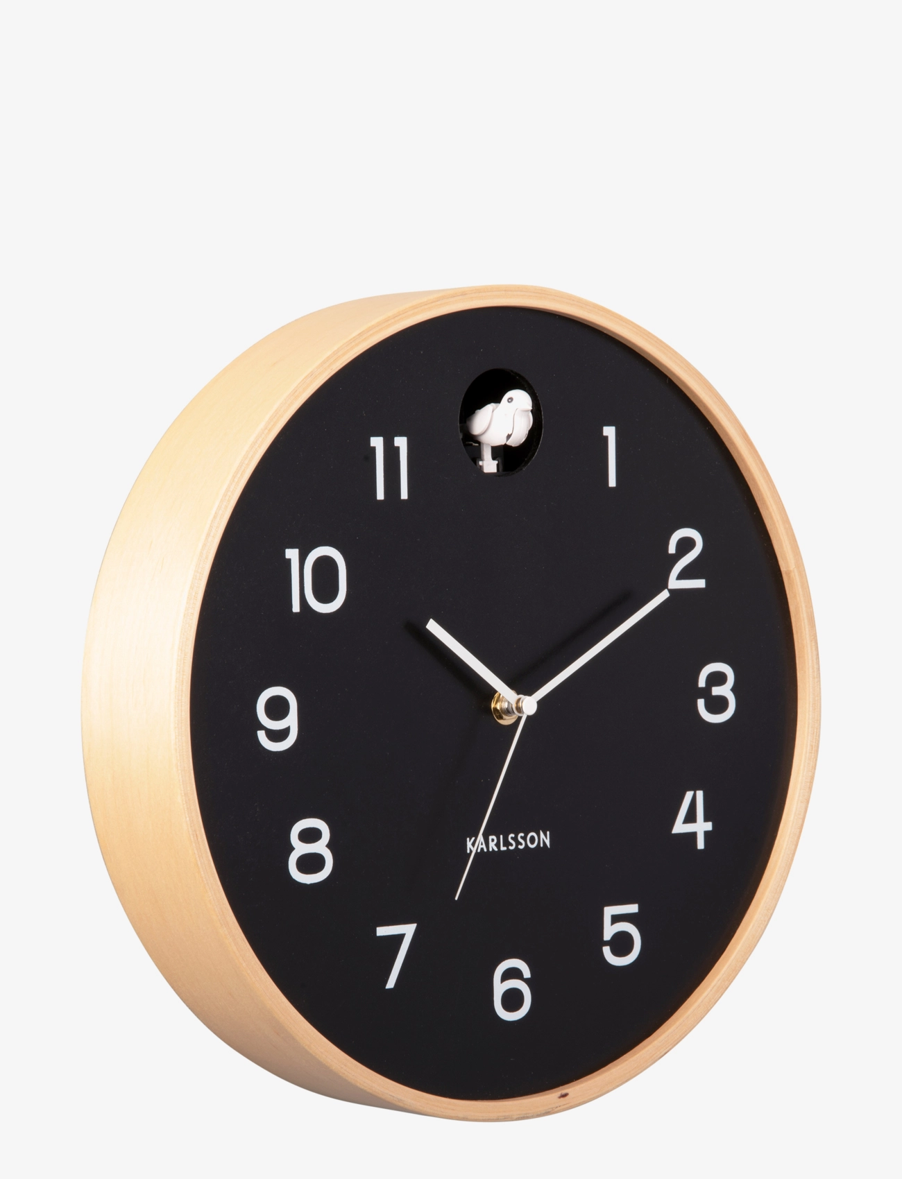 KARLSSON - Wall clock Natural Cuckoo birch wood black - wanduhren - black - 2