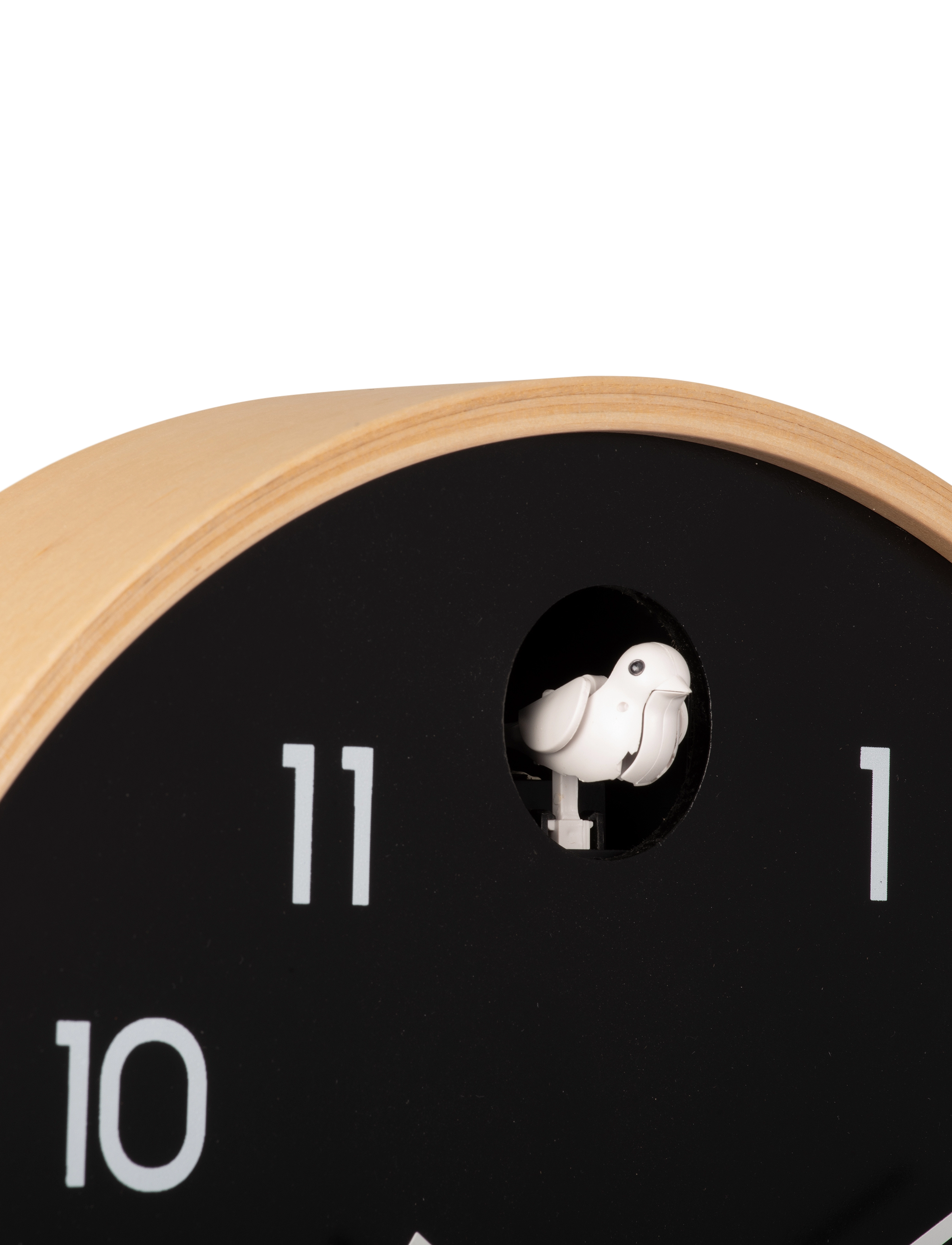 KARLSSON - Wall clock Natural Cuckoo birch wood black - wanduhren - black - 4